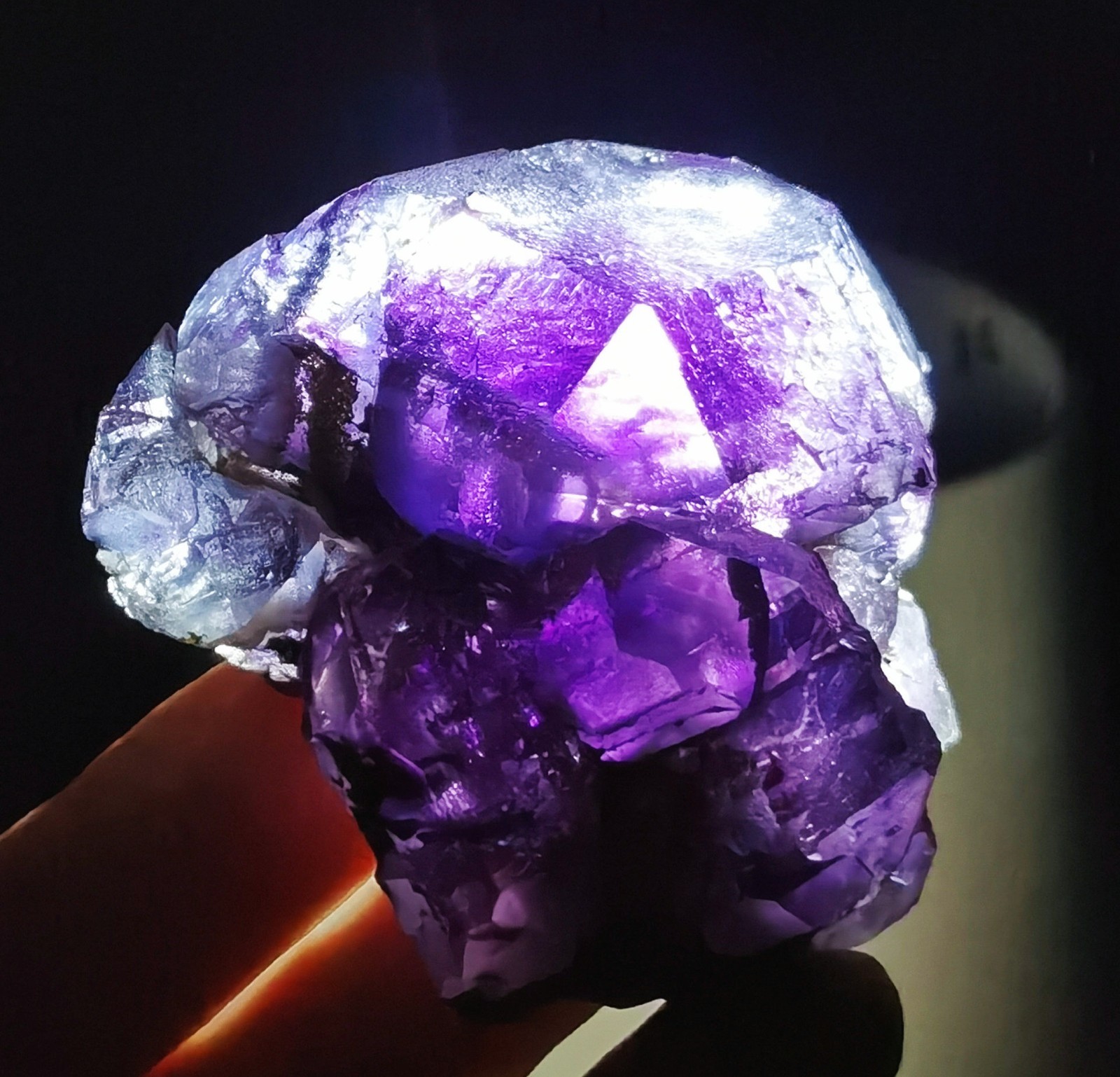 Natural Transparent Purple Window Fluorite Mineral Specimen China