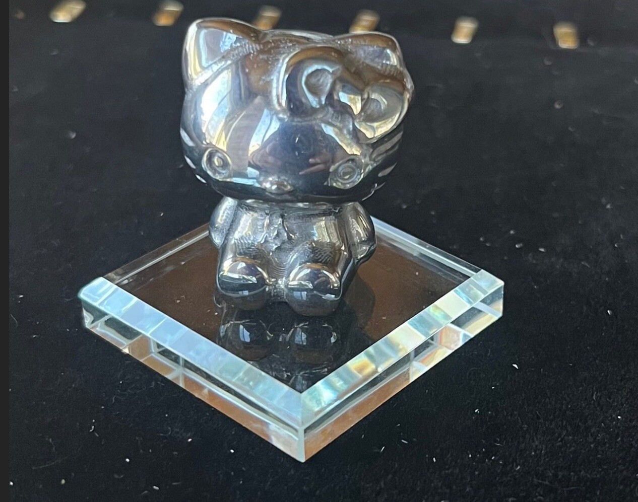 TEN 2” Beveled Glass Square Bases Stands Mineral Mounting Display 5.8cm