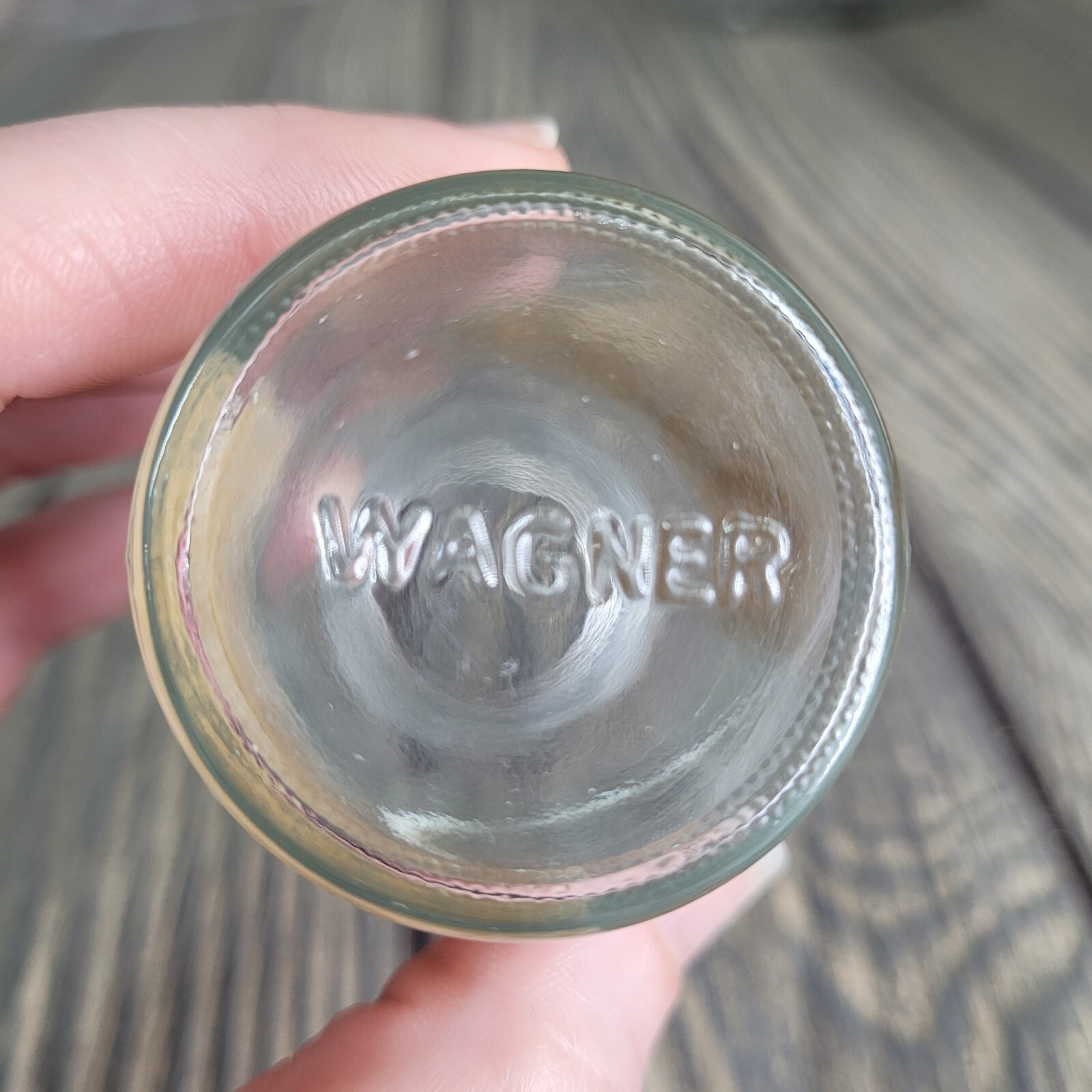 4oz Crystal Tumbles in Apothecary Vintage Glass Jar “Fancies” Label Wagner Spice
