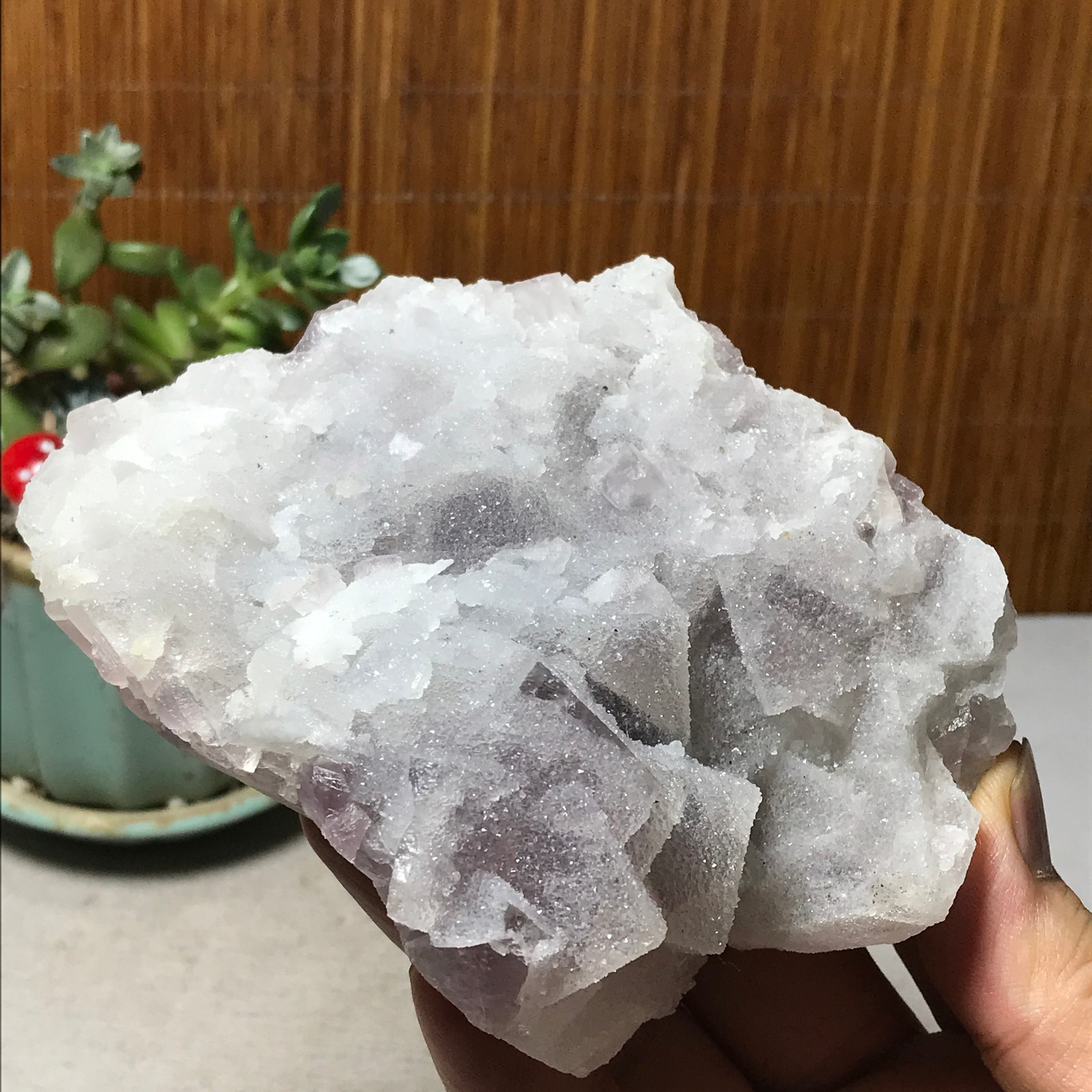 115-85-36mm Natural Light purple calcite fluorite Mineral Specimen 439g A6068