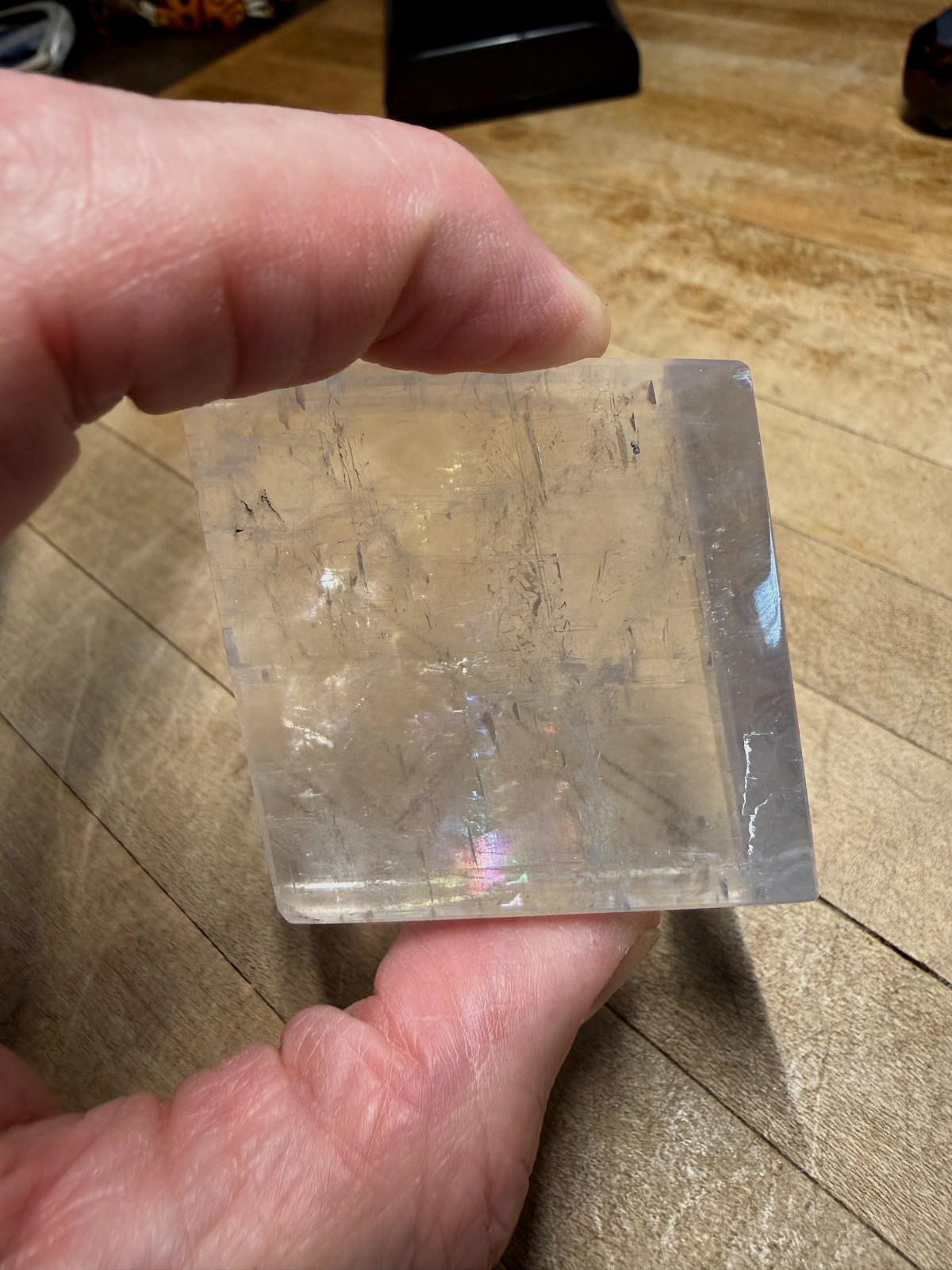 Calcite Rhombus Translucent Crystal Gemstone Cube Specimen 000