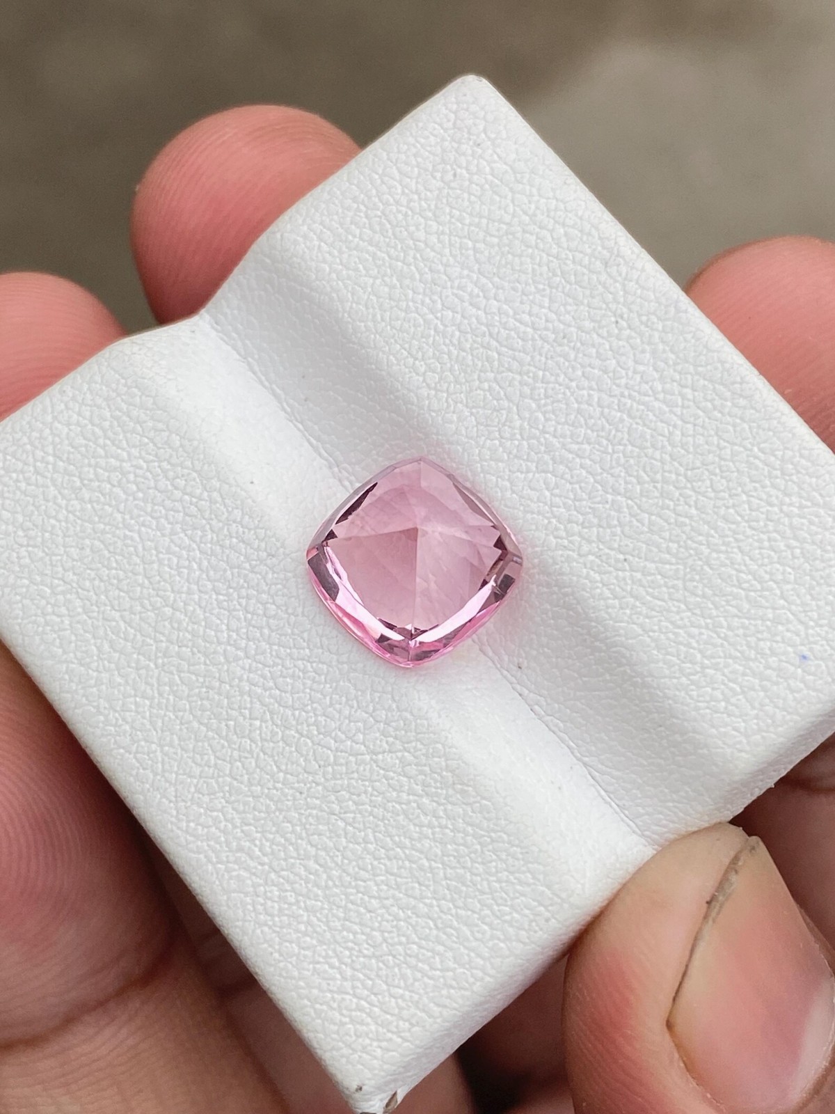 6 Ct Padparadscha Sapphire Gemstone, Cushion Cut Lab Gorwn Stone For Jewelry