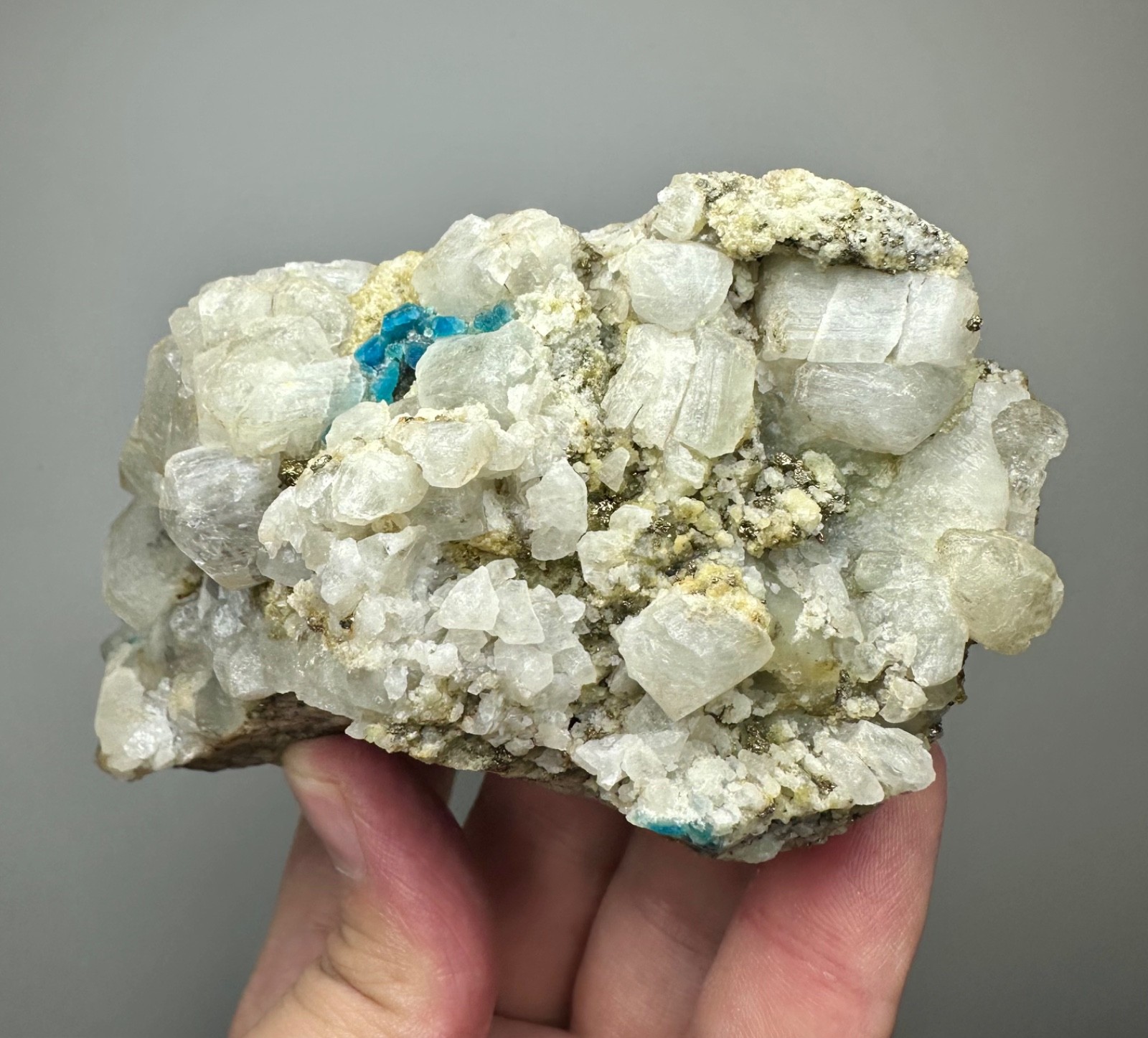 743 Gr. Fluorescent Marialite Scapolite Crystals Cluster W/Sodalite Calcite