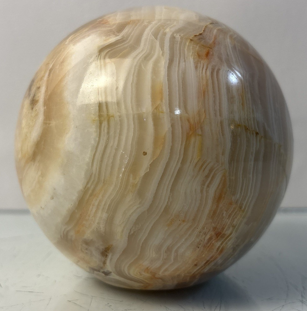 Vintage Marble Stone Sphere Ball Decorative Orb 4in Diameter Display Decor