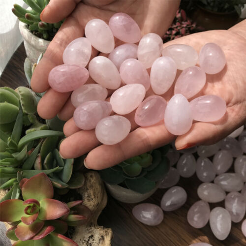 Natural rose quartz eggs quartz crystal pendant mineral carved skull reiki 10pcs