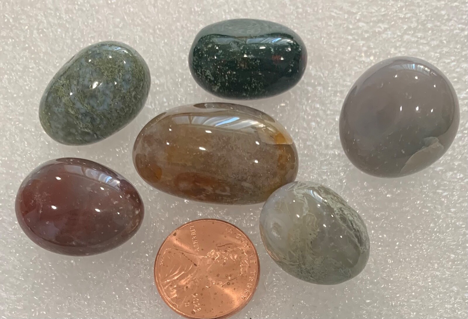 LOT of 34 Tumbled Smooth Polished Palm Healing Jasper Stones