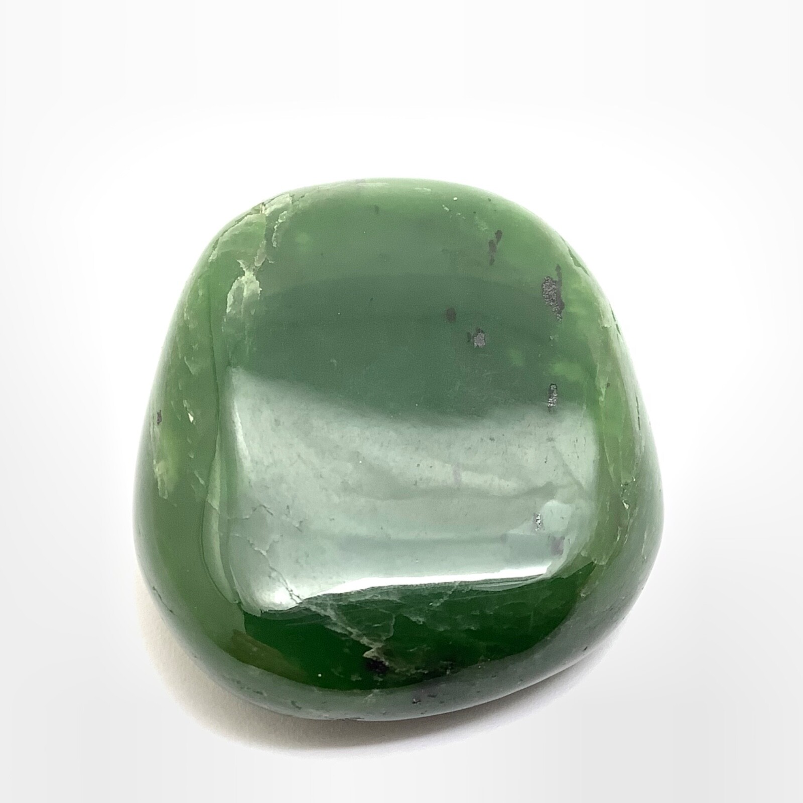 Siberian Jade Pebble Primo Green Polish Nephrite Jade Stone Specimen Siberia 35g