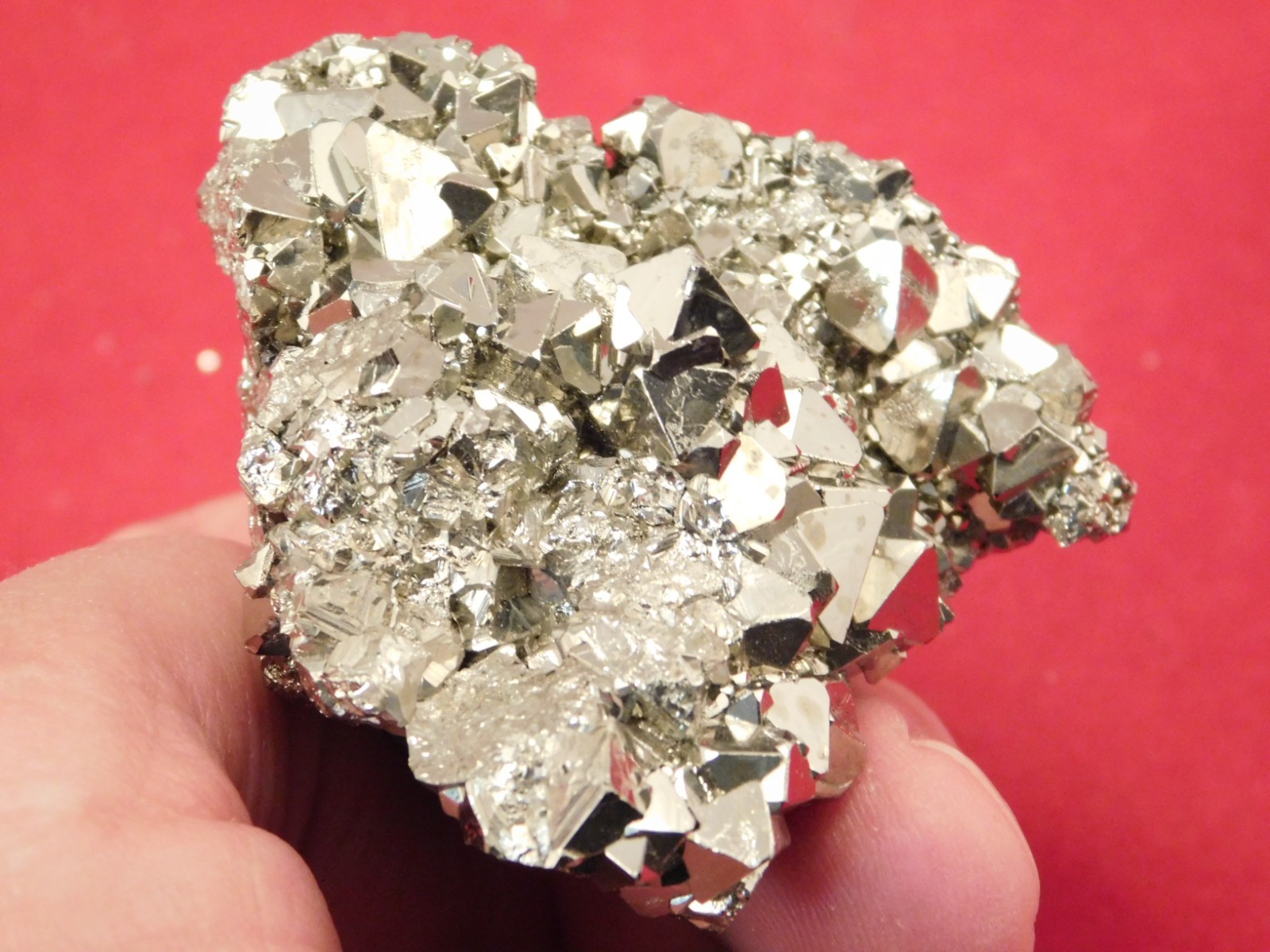 PYRAMID Shaped Crystals! Tetrahedron PYRITE Crystal Cluster Peru 165gr