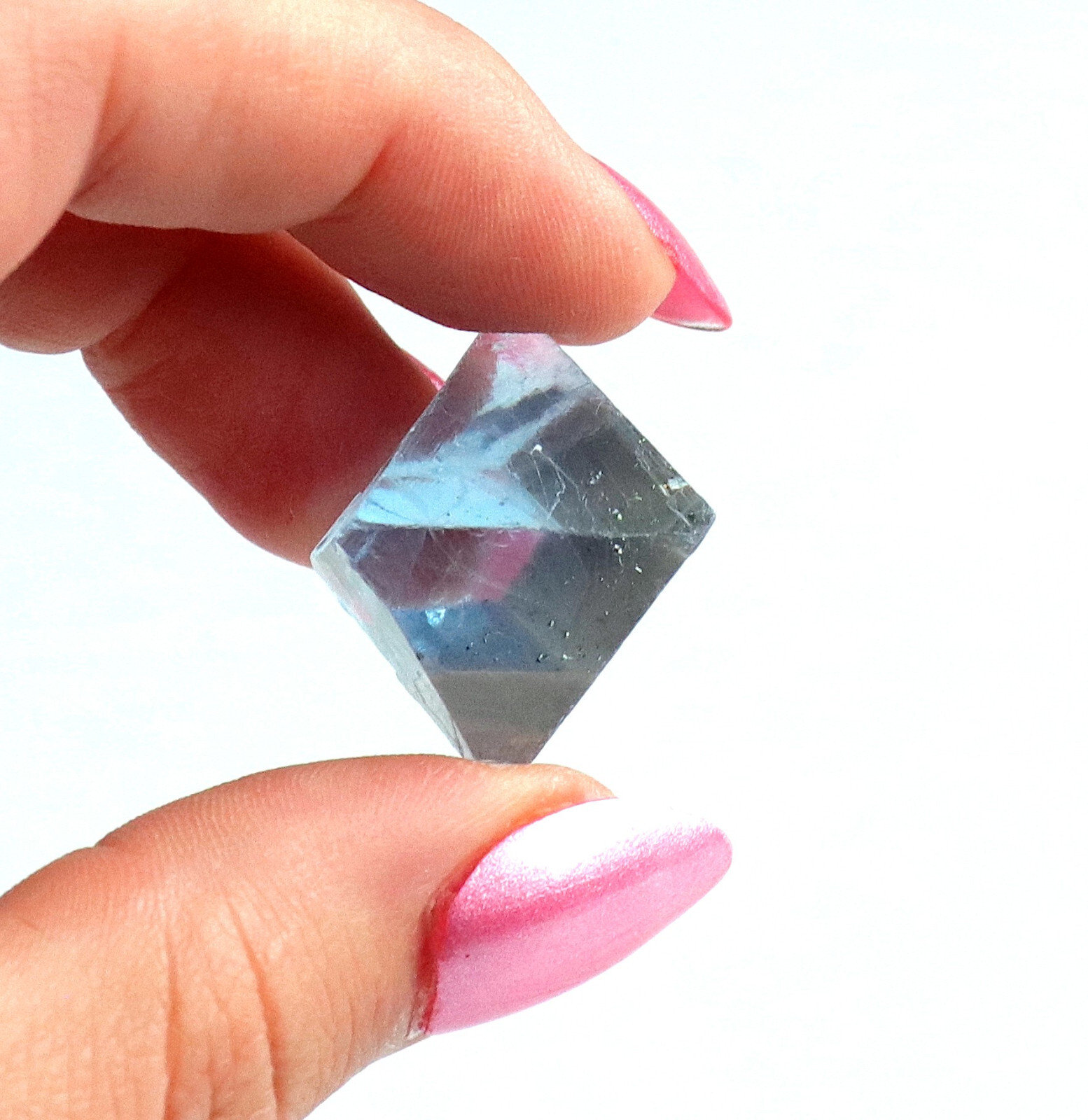 Fluorite Octahedron Gemmy Sky Blue Color Cave In Rock, Illinois 2.9 Cms