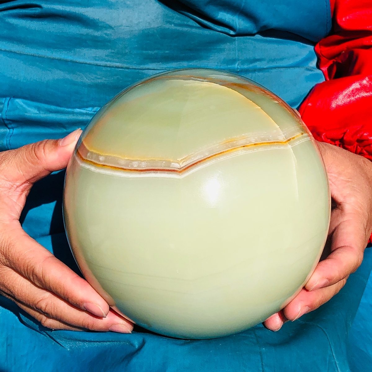 11.35LB Natural Afghan Jade Chakra Quartz Sphere healing ball Specimen 3297