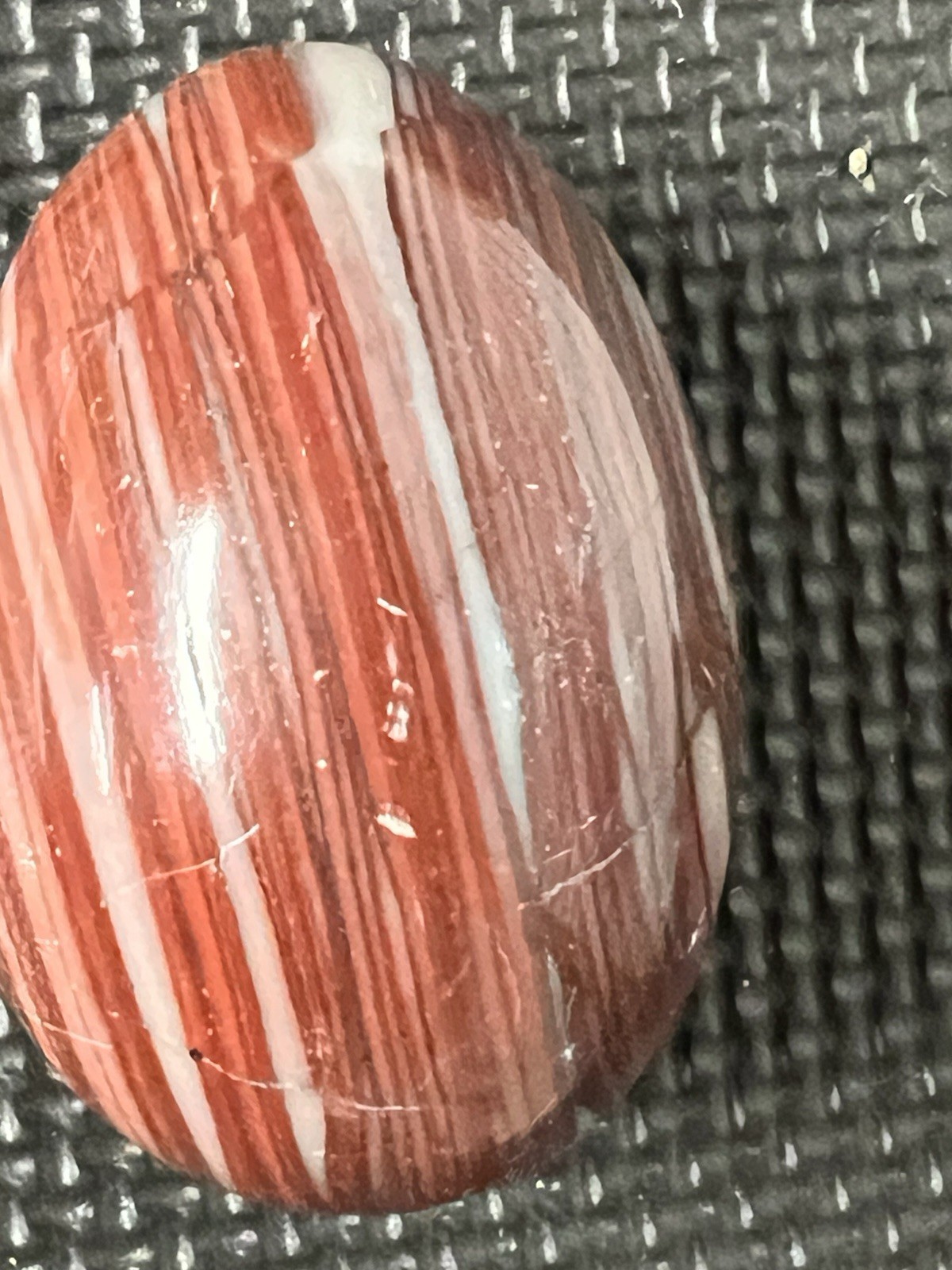 Polished Imperial Jasper Stone Egg. 2 1/2 in High, 1 3/4 in Wide. Preowned.