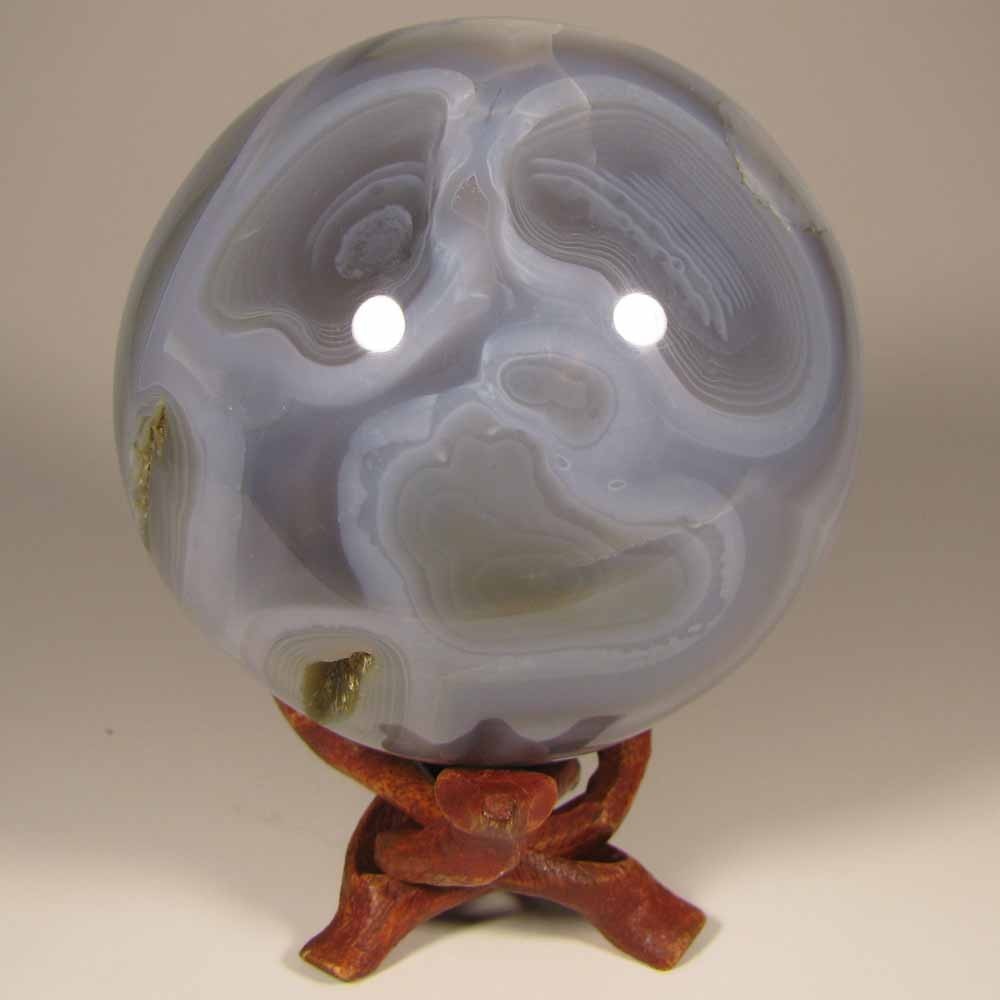 3″ BANDED AGATE Crystal Sphere Ball w/ Stand – Madagascar – 76mm – 1.4 lbs.