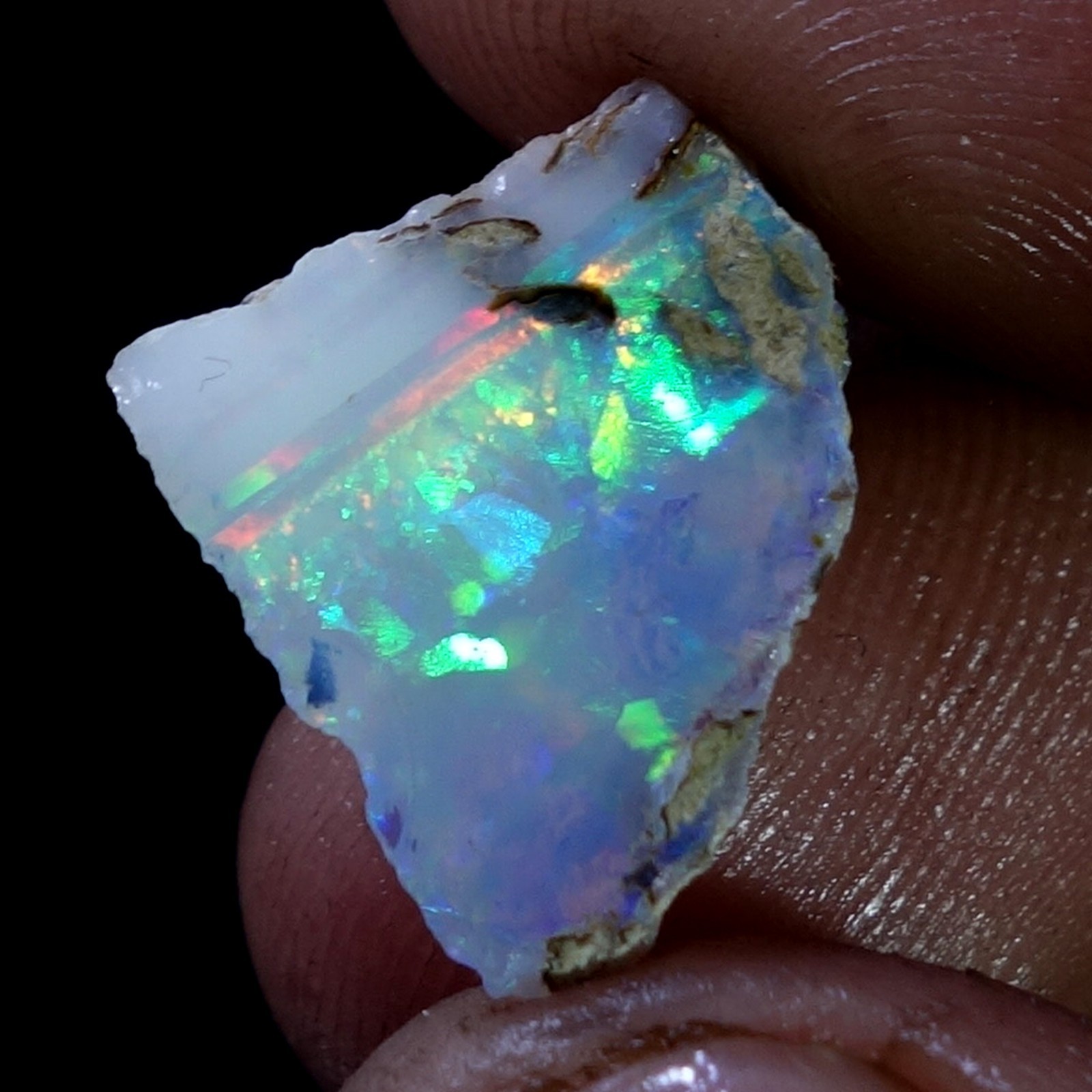 AA+ Ethiopian Dry Opal Rough Entreated Welo Opal Multi Fire Color Flash 06.30Cts