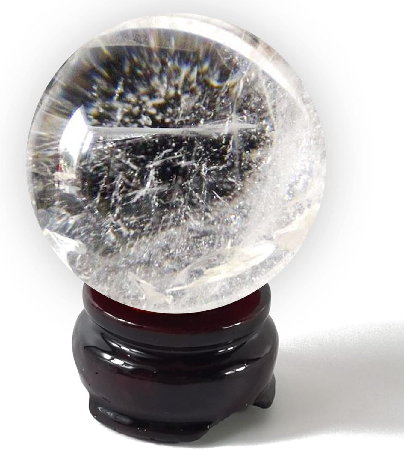 20 Pcs Wooden Egg Stand Holders 2 Sizes Round Base for Crystal Ball Dark Red