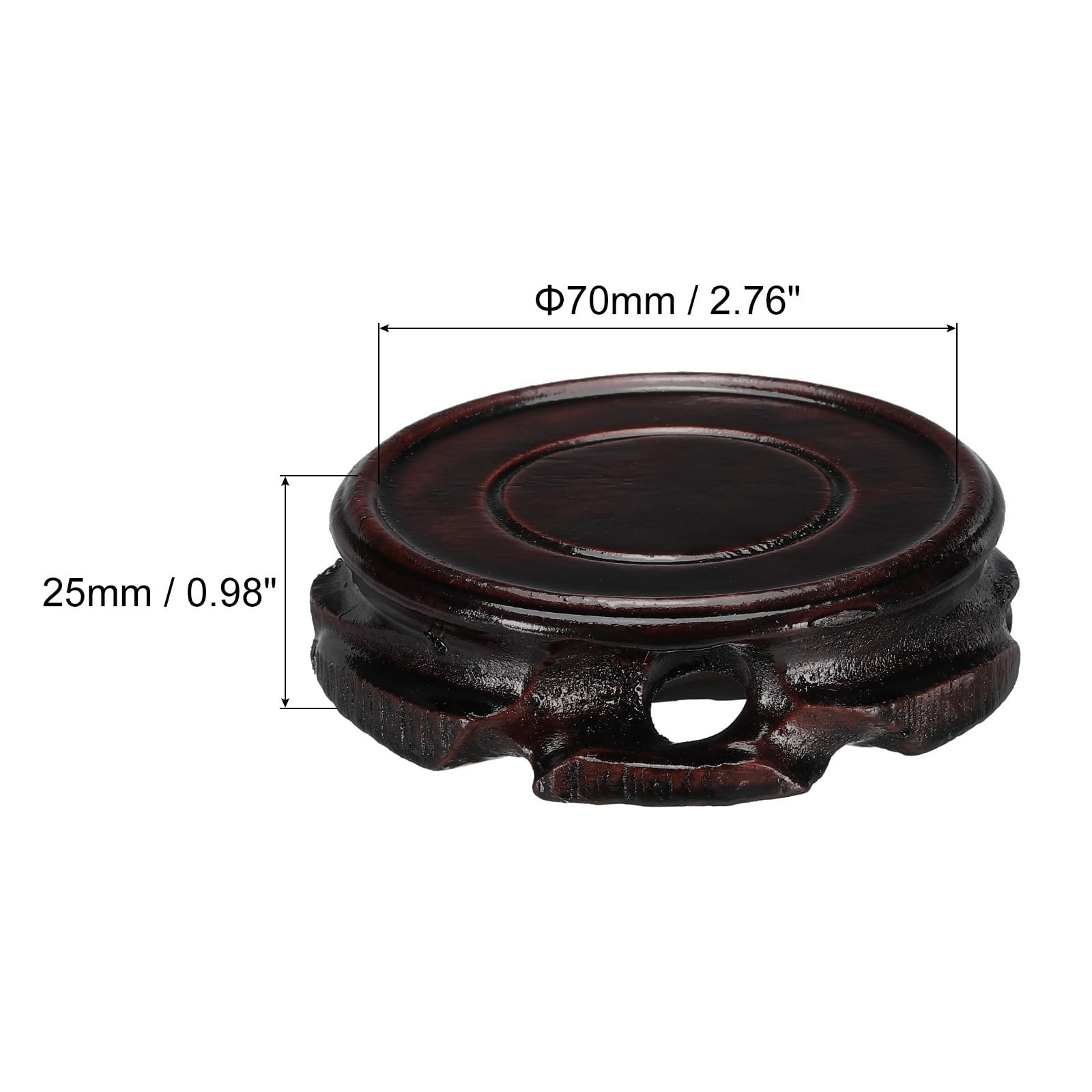 Wooden Stand Holders Displays Base 70mm Diameter Black for Vase Bonsai Stone …