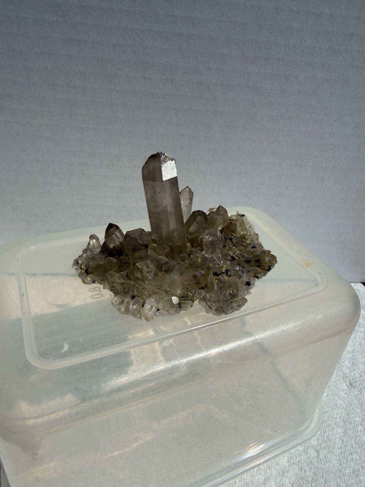 Rutilated Smoky Quartz Crystal Cluster Specimen – Golden Rutile Inclusions