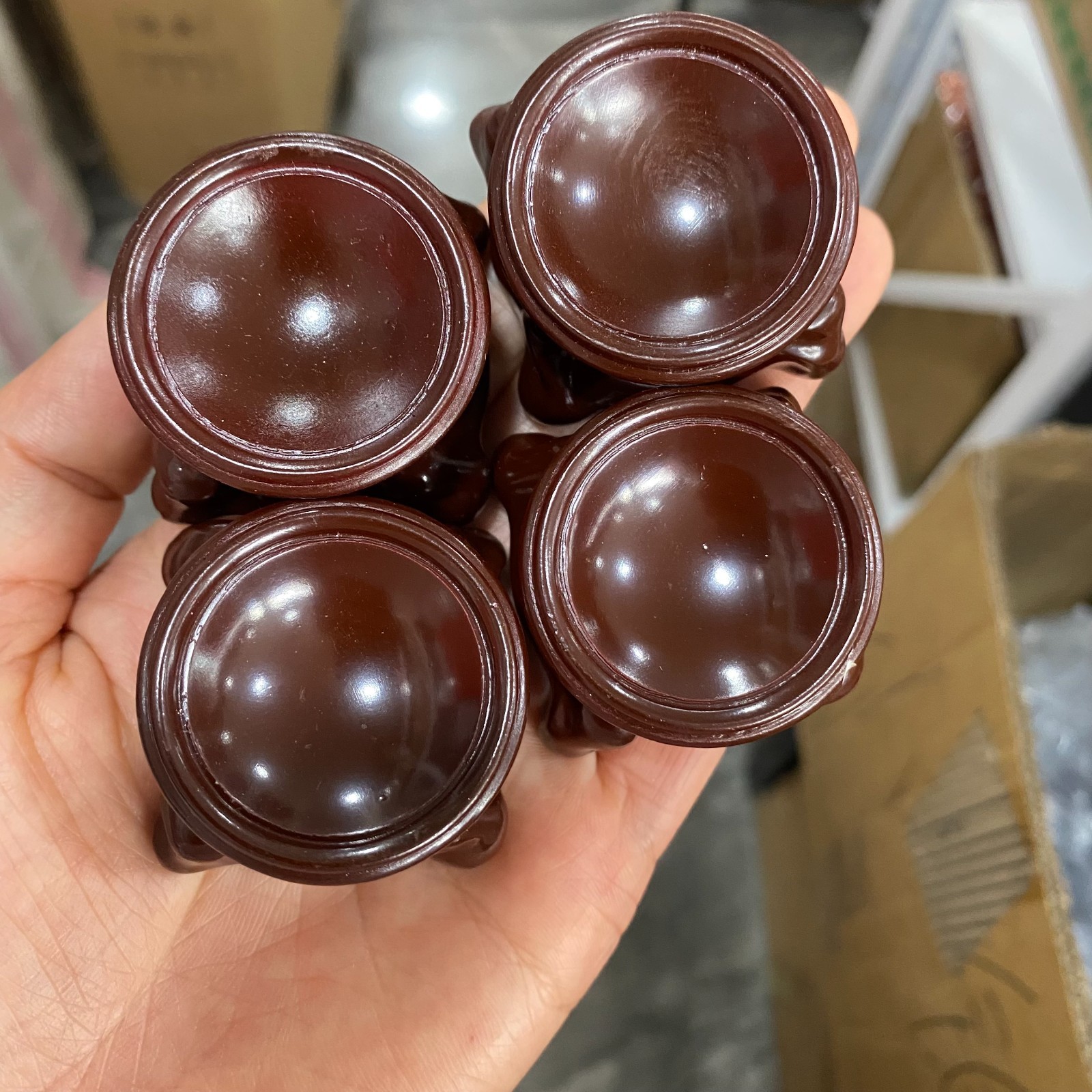 5pcs Wood Display Stand Crystal Ball Sphere Globe Stone Holder