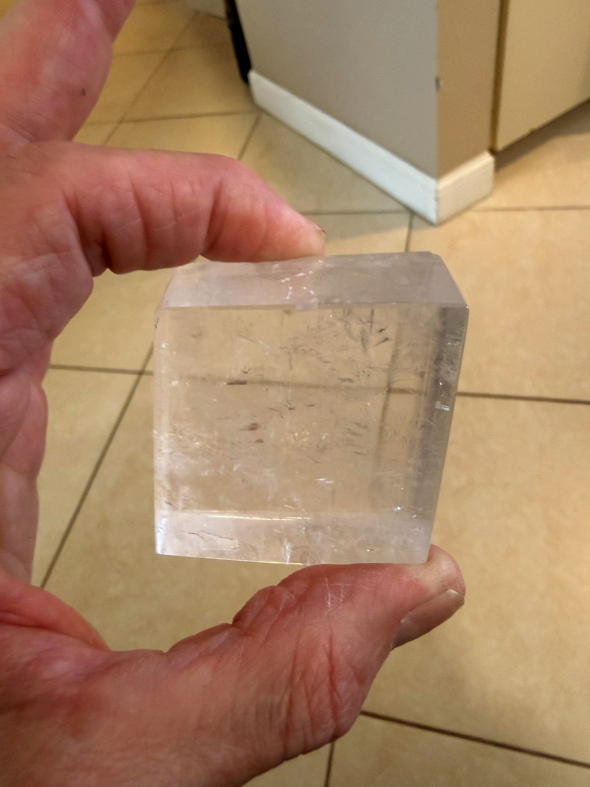 Calcite Rhombus Translucent Crystal Gemstone Cube Specimen 000