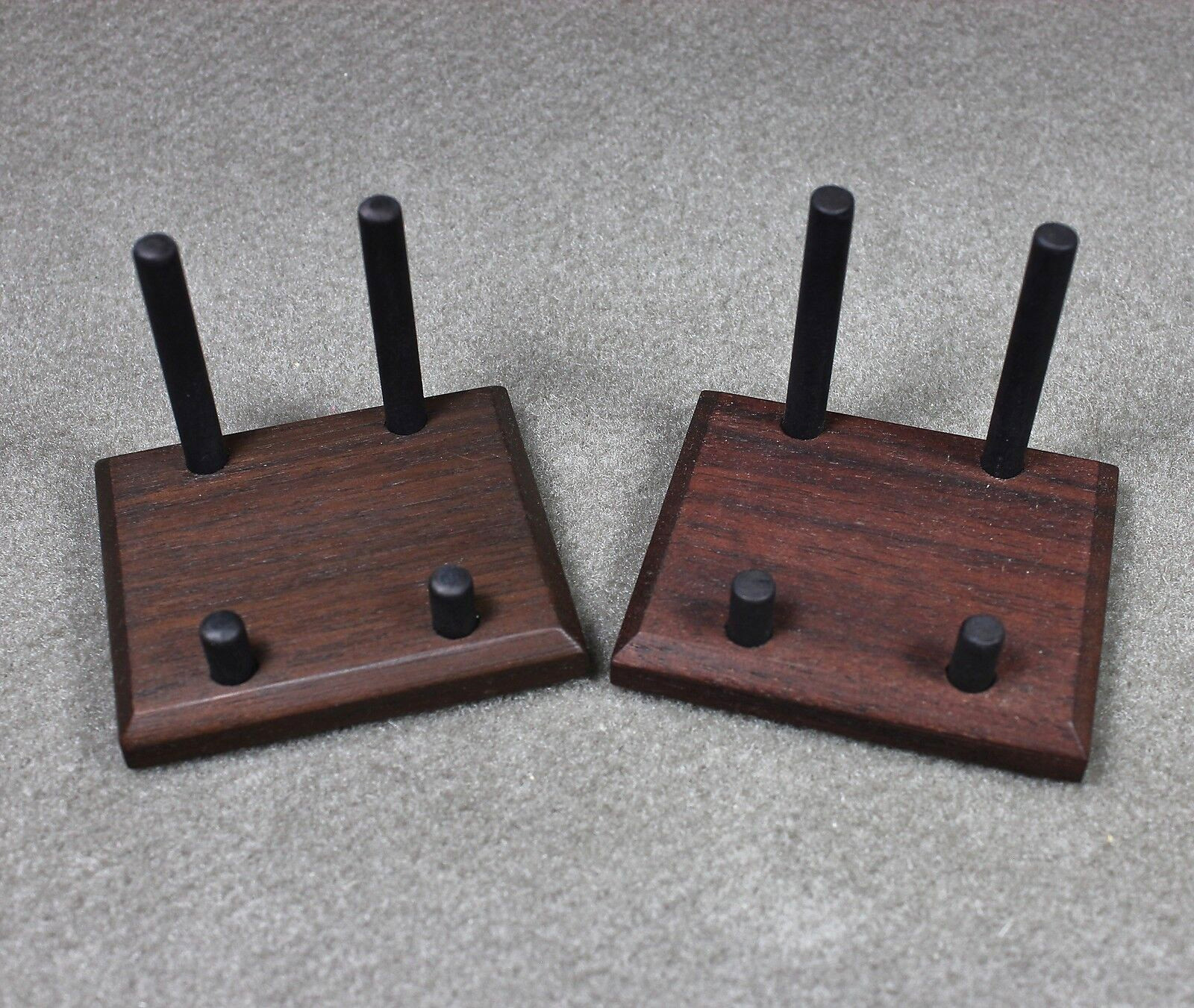 (2) MINERAL DISPLAY STANDS. AMERICAN BLACK WALNUT. MUSEUM QUALITY DISPLAY !