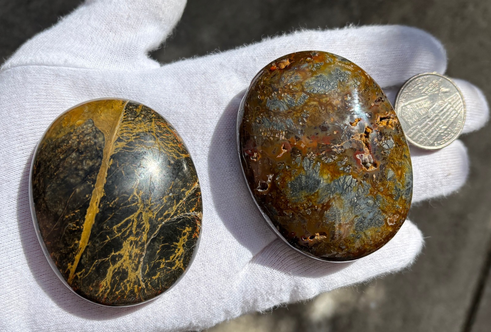 US SALE 187g LOT MULTI-COLORED MARCASITE/BLUE MIZONE OPAL PALMSTONES PALM STONE