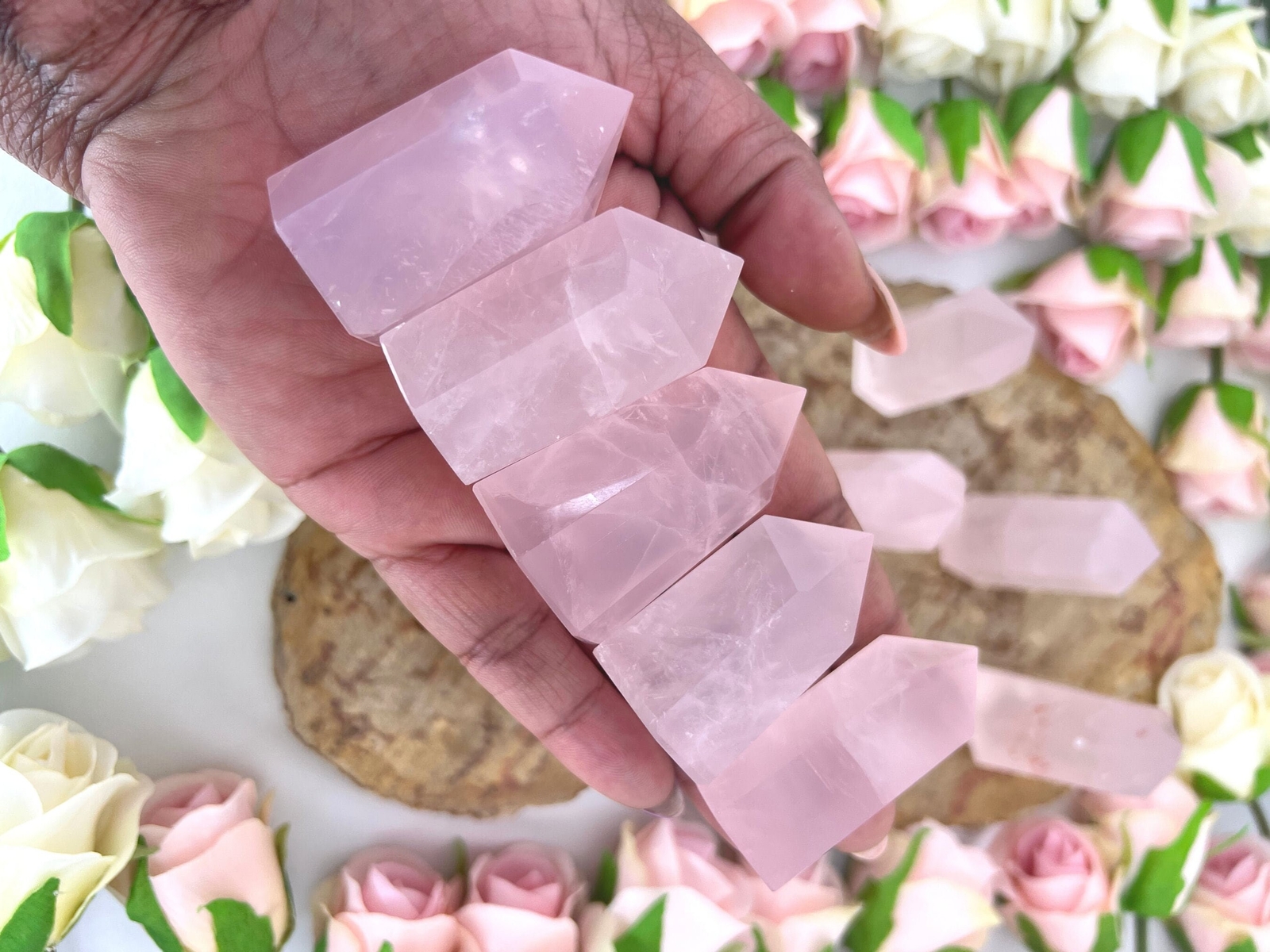 Rose quartz tower – rose quartz generator – rose quartz crystal tower –