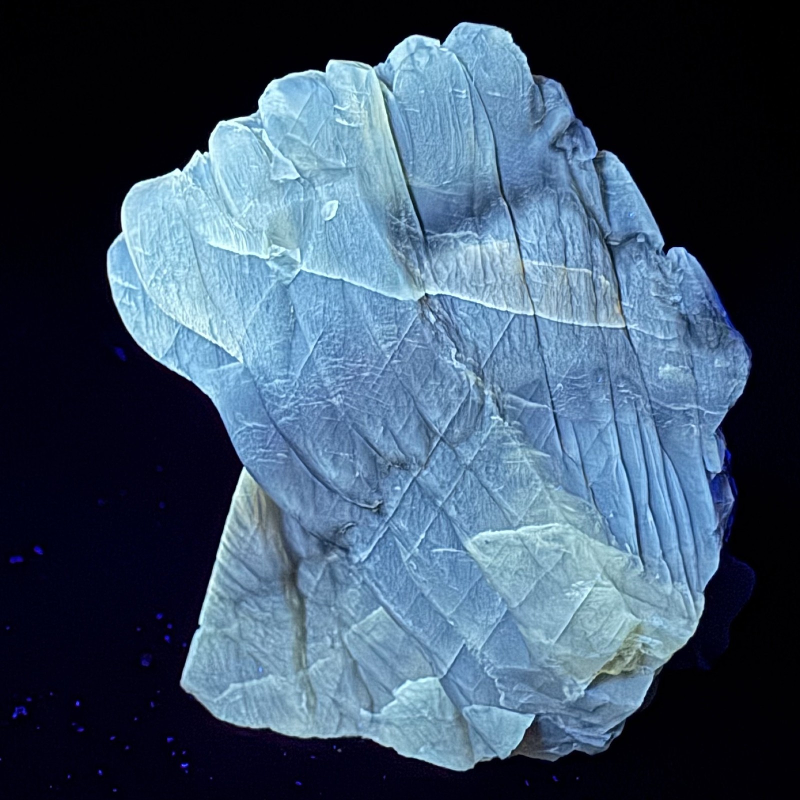 Nice Fluorescent Calcite Xls: Dalen-Kjørholt Mine, Brevik, Telemark, Norway