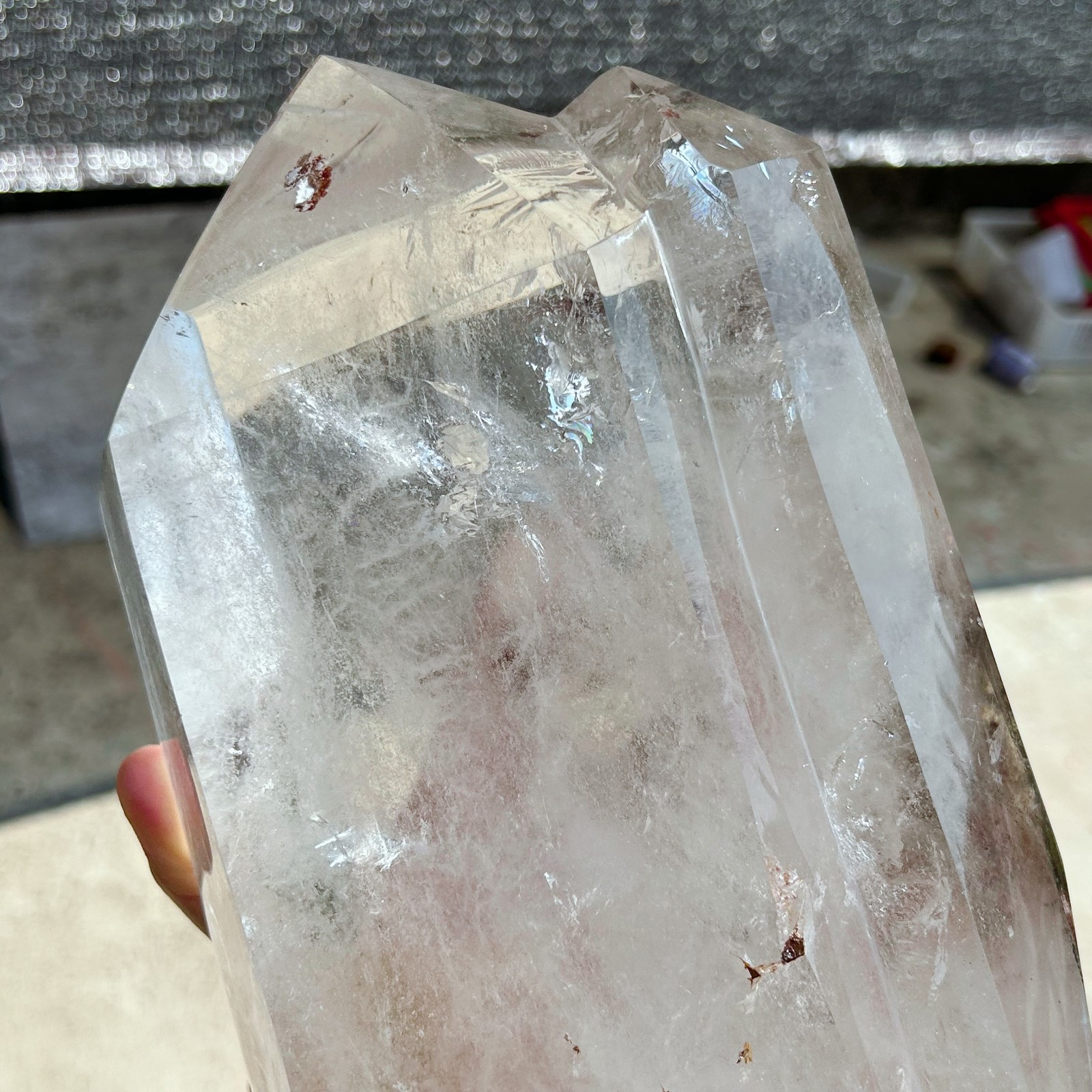16.1LB Natural Clear Quartz With Phantom Crystal Double Point Healing A210