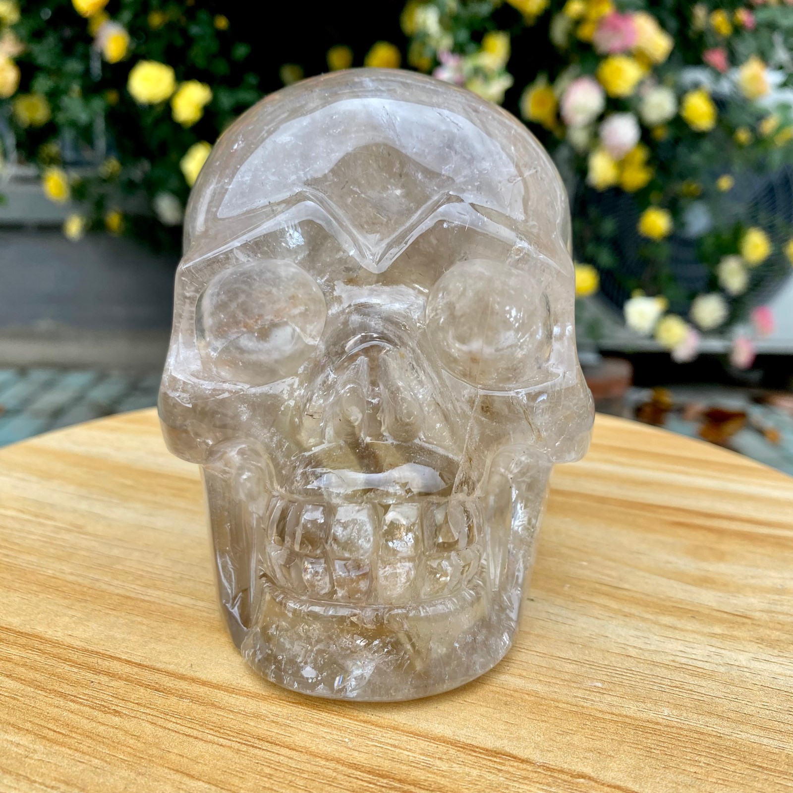 3.74LB TOP! White melting quartz hand carved crystal skull gem reiki healing