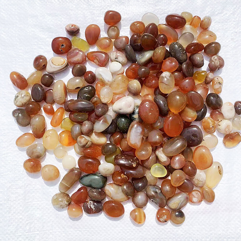 100g Natural Tumbled Crystals Mix Polished Agates Gemstones Healing Stones Decor