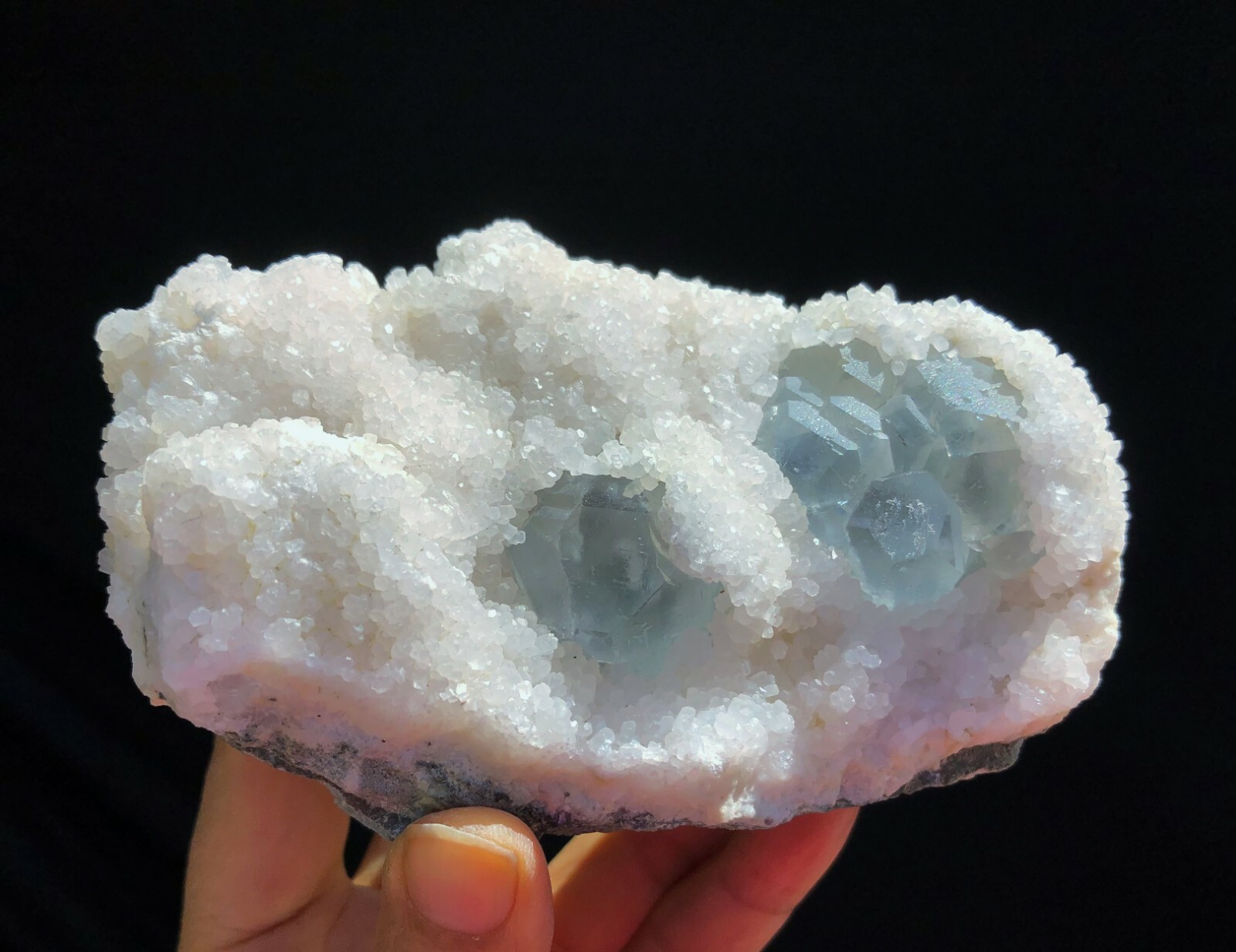 Super Bright Green Fluorite Crystals on White Calcite Mineral Display Specimen!