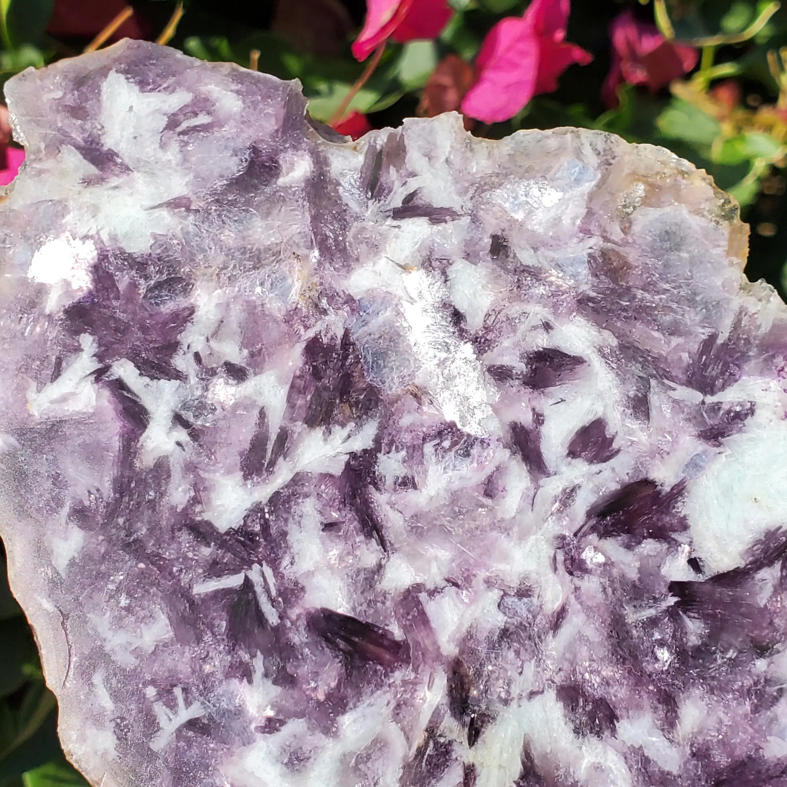 Raw Mica Lilac Pink Purple Flashy Sparkly Polished Display Slab 197 grams