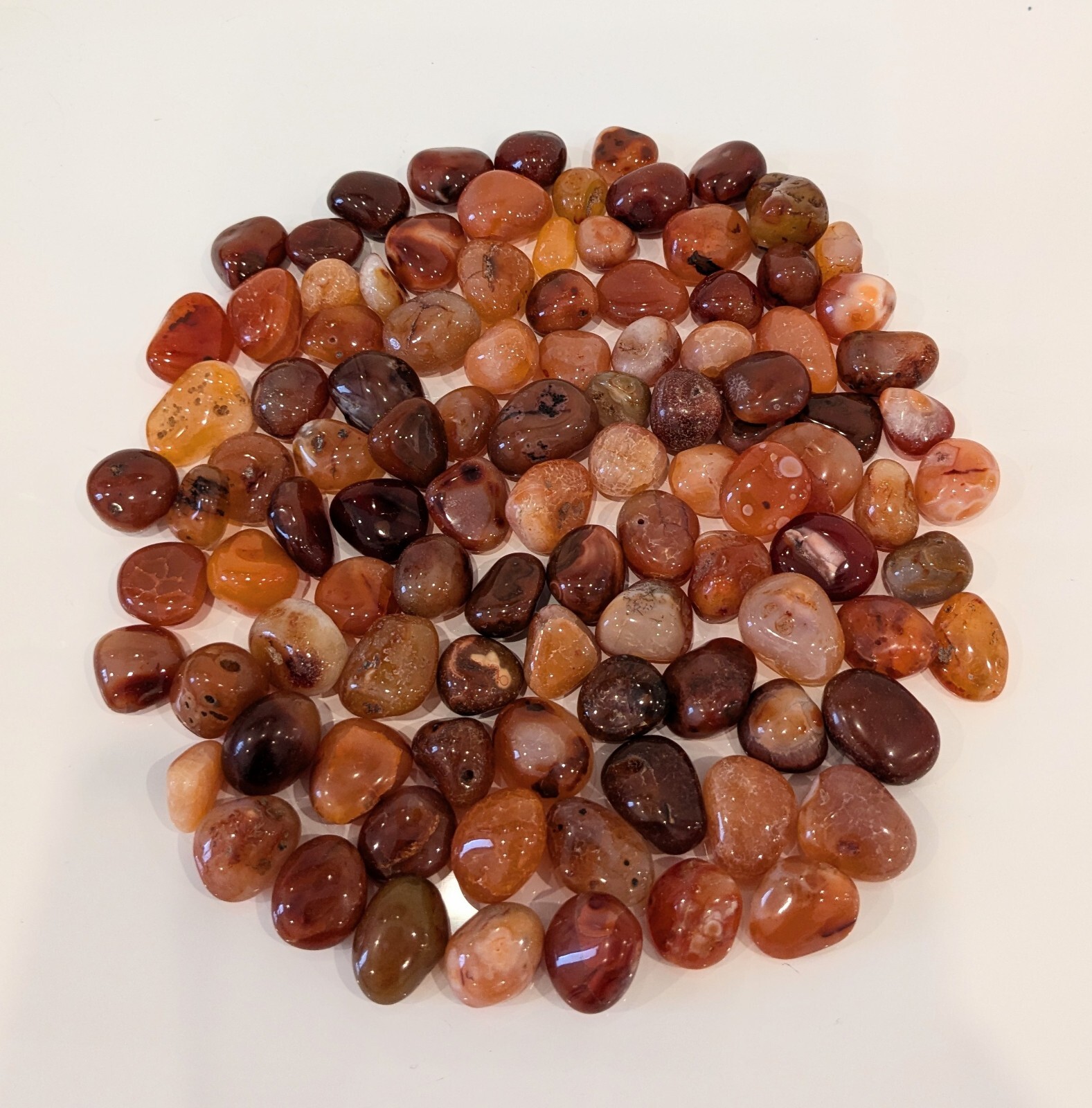 1/2 LB. Carnelian Tumbled Gemstones Sacral Chakra Activation 30-35 Stones p/bag