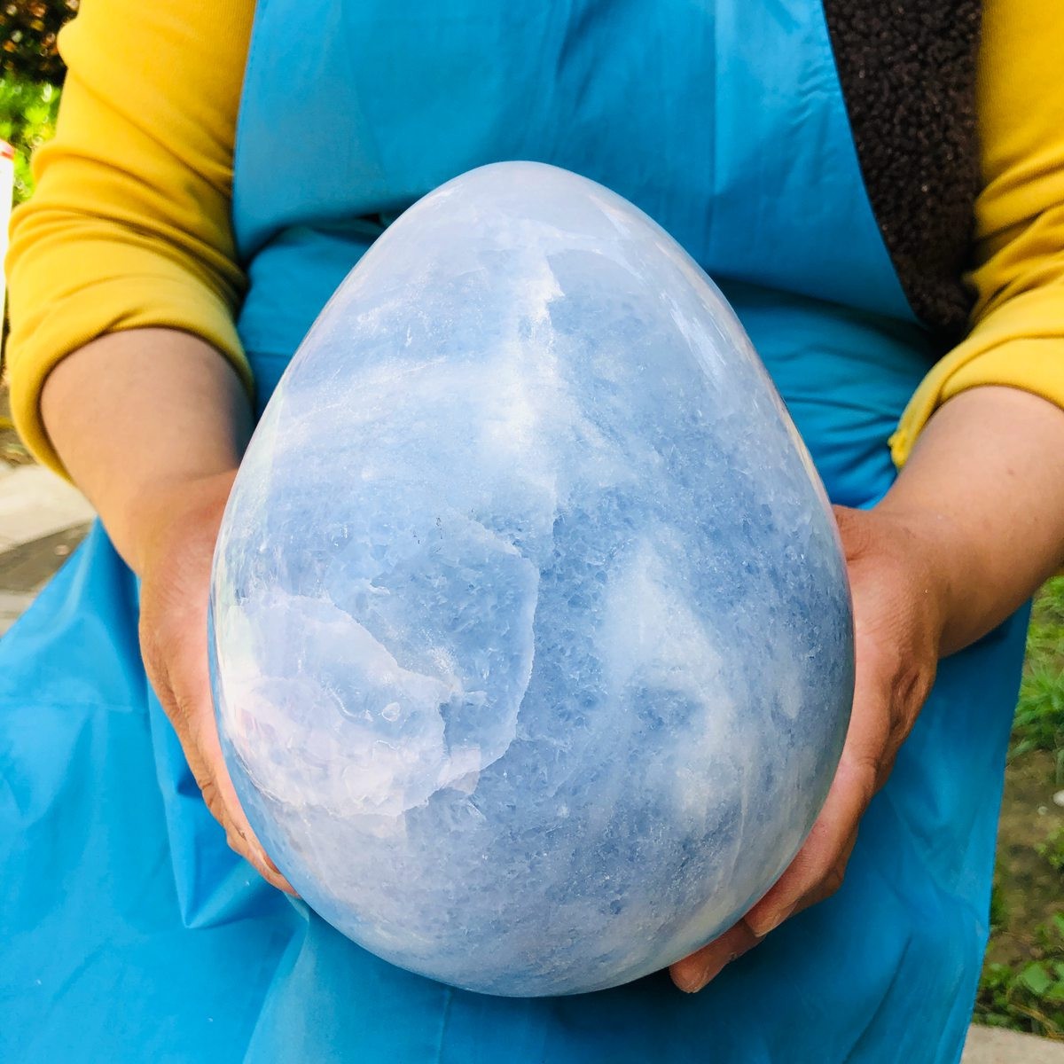 11.5LB Natural Beautiful Blue Crystal Egg Crystal Mineral Specimen Healing 4764
