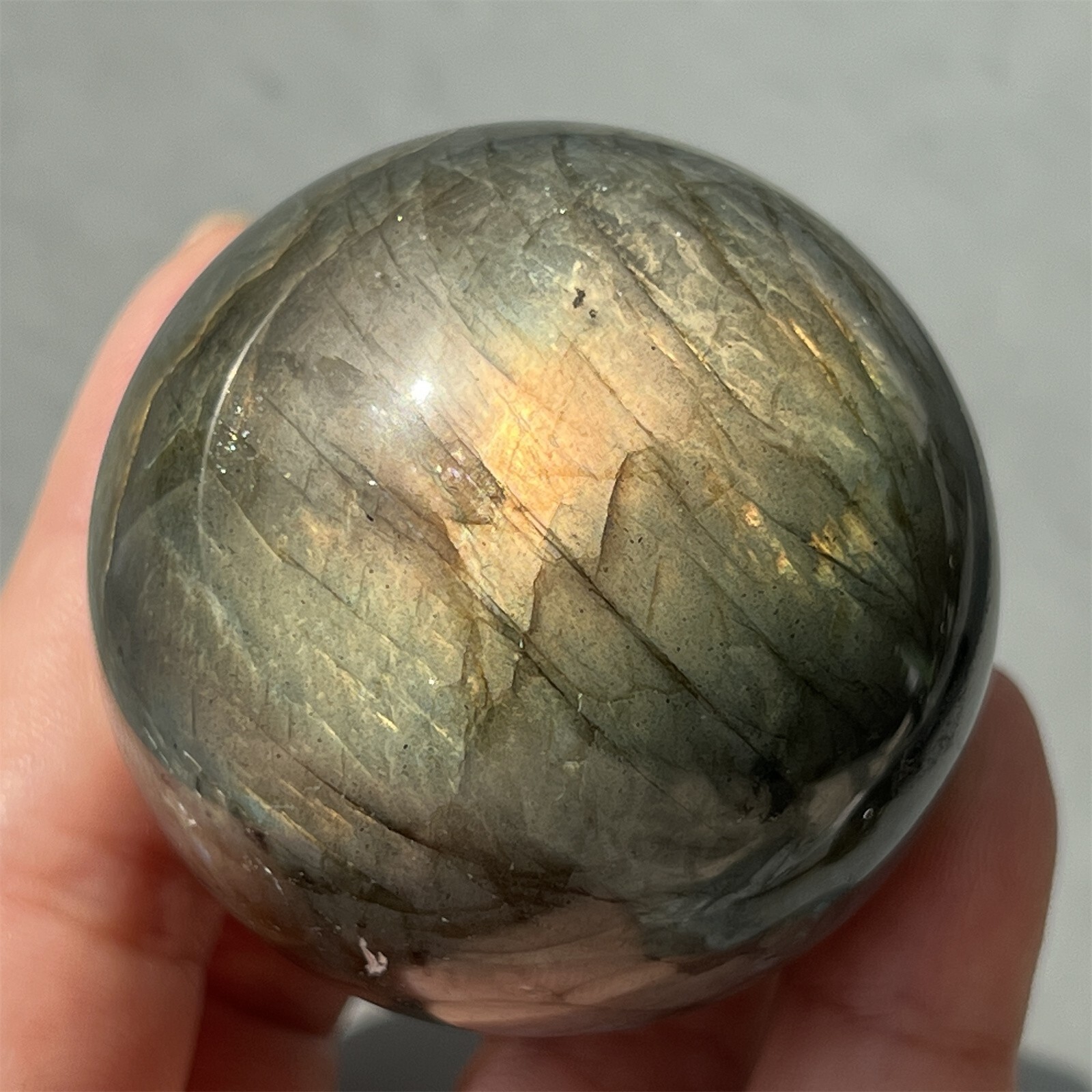 40MM+ Natural Labradorite Sphere Rainbow Quartz Crystal Ball Reiki Healing 1Pc