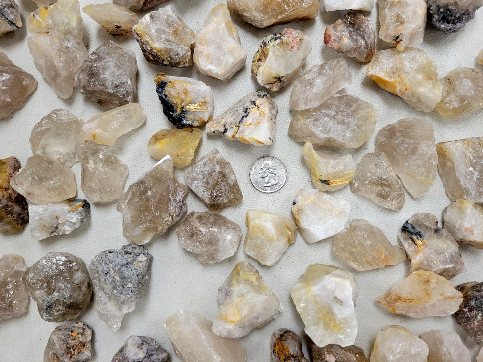 Rough Rutilated Quartz Crystals – Bulk Rutile Quartz Stones for Tumbling Healing