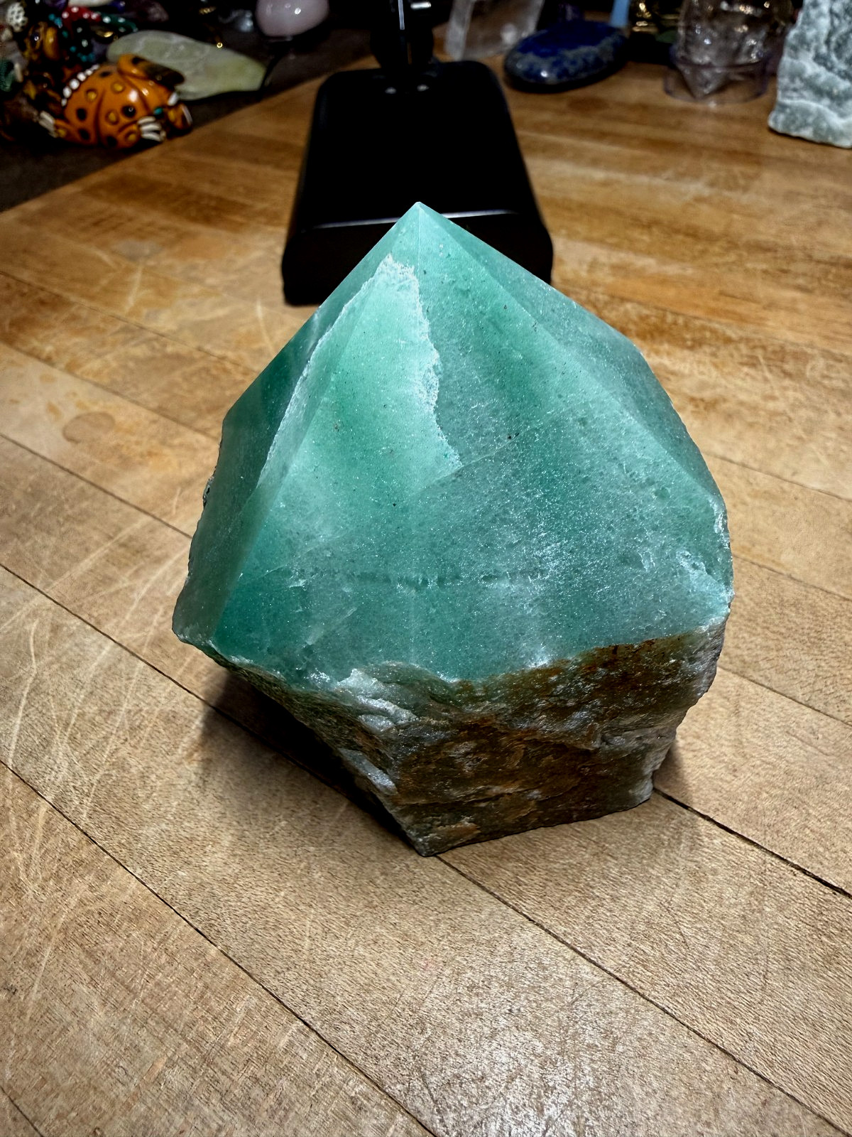 Green Aventurine Crystal Gemstone Six Sided Chiseled Point Specimen 335