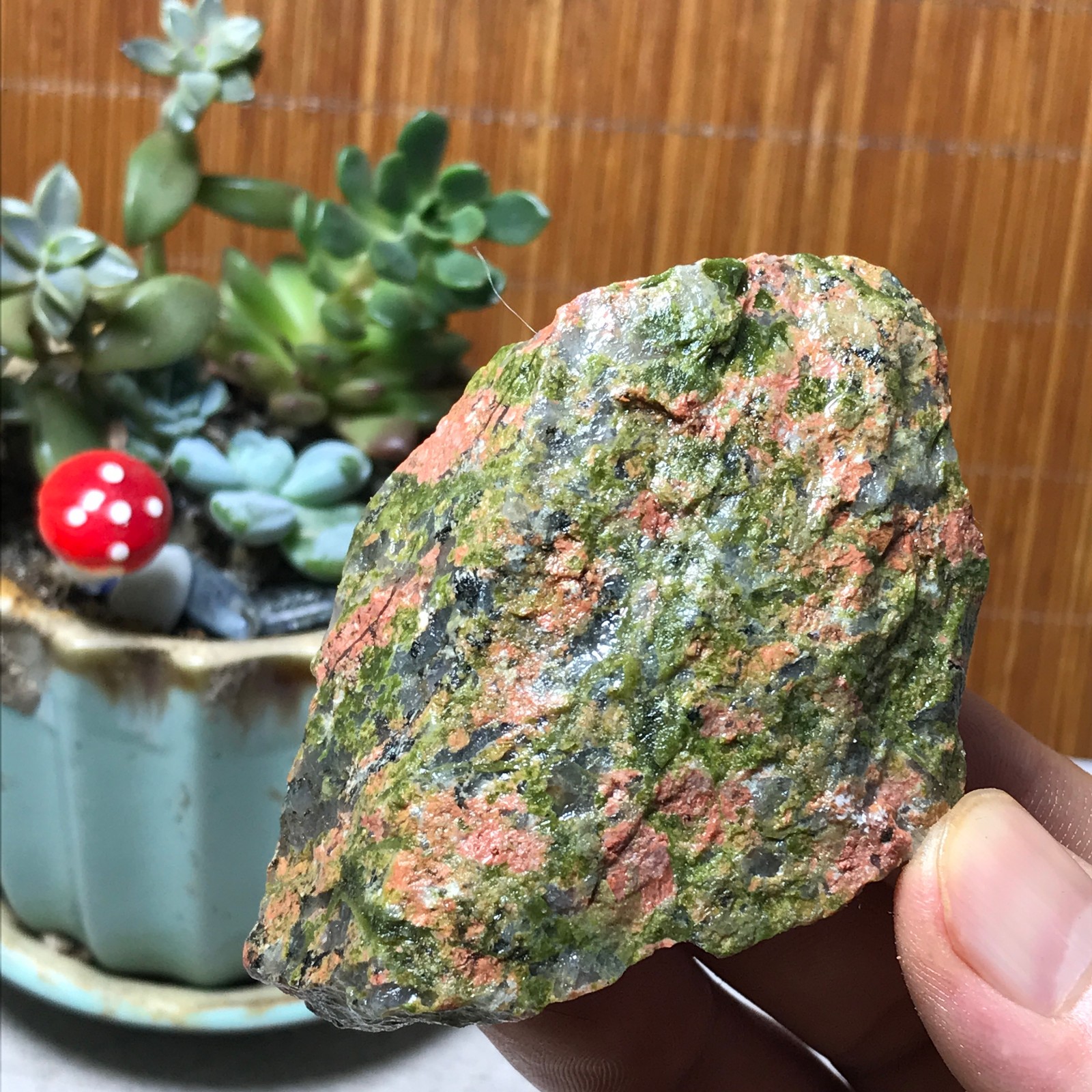 130g Natural Unakite Crystal gemstone Rough Mineral Specimen healing A6358