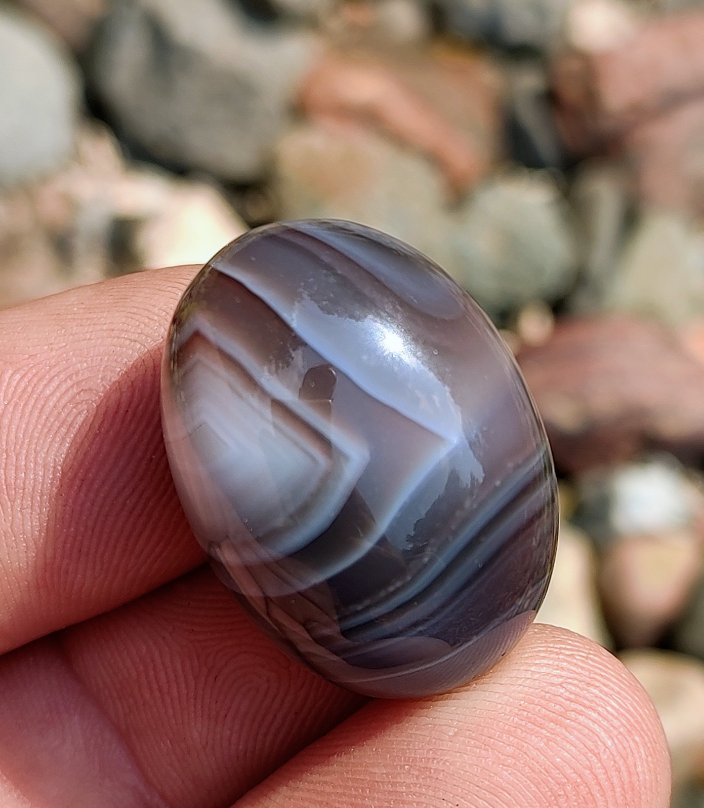 Natural Persian Agate, Polished 18g Mixed Color , Banded Persian Agate