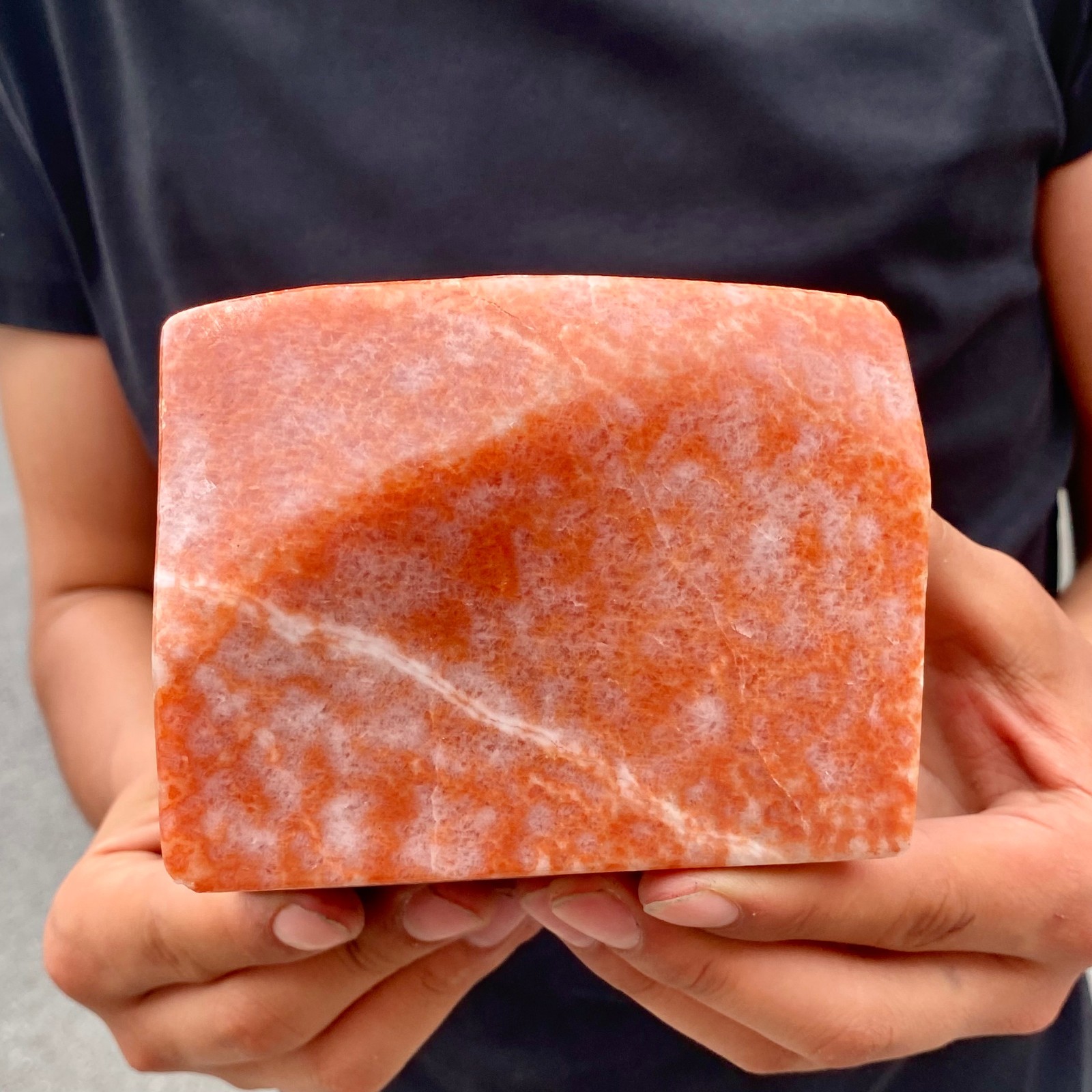 4.2LBNatural Pork Belly Stone Meat Shape Calcite Feng Shui Home Display Ornament
