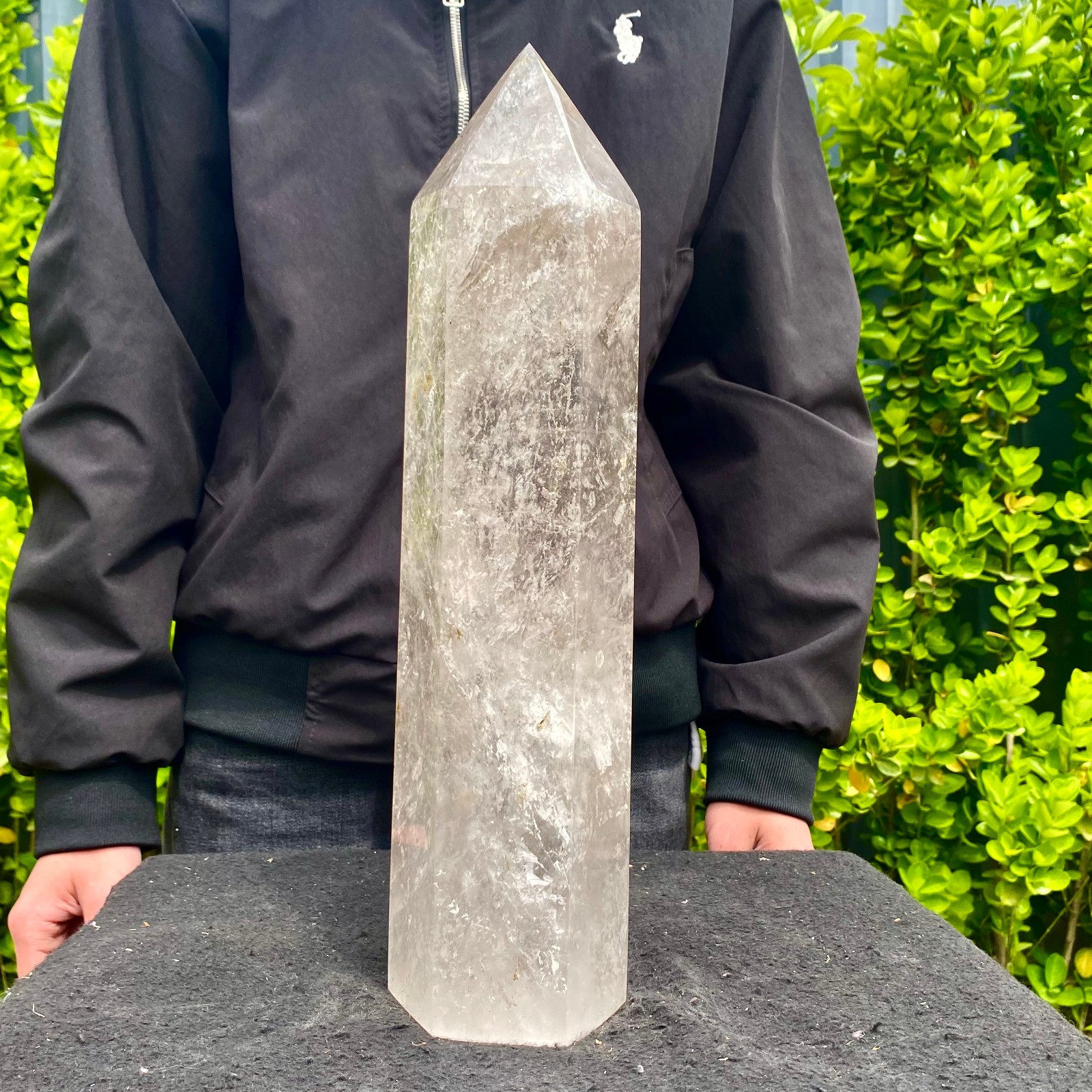 14.6LB Natural Clear Quartz Crystal Point Healing Wand Polished Rock