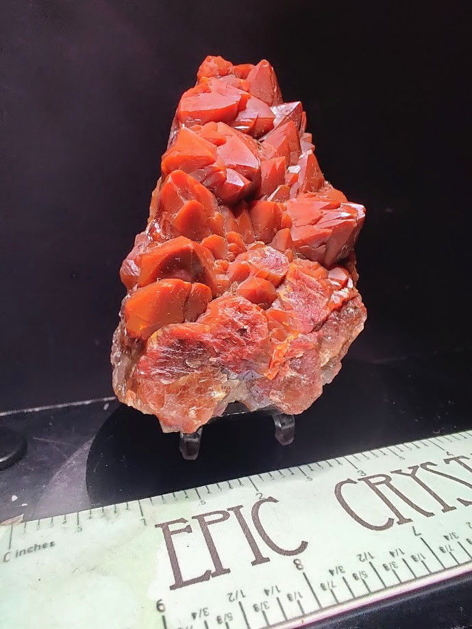 Large SATURATED Red Hematoid/Ferruginous Quartz Crystal Cluster: 242g Morocco