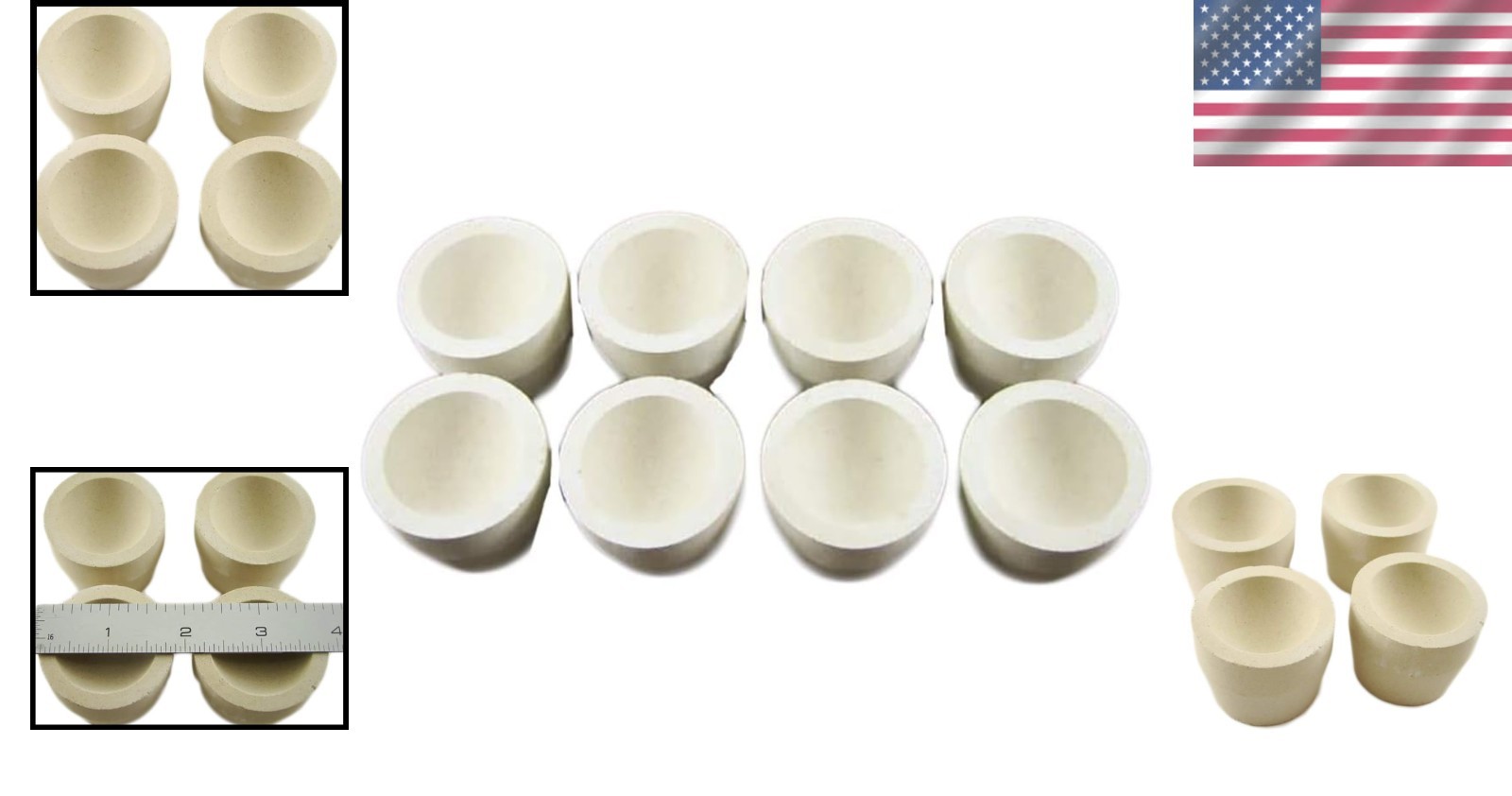 Top-Quality Cupels for Smelting & Refining – 8 Piece Set, 69.2g Lead Absorption