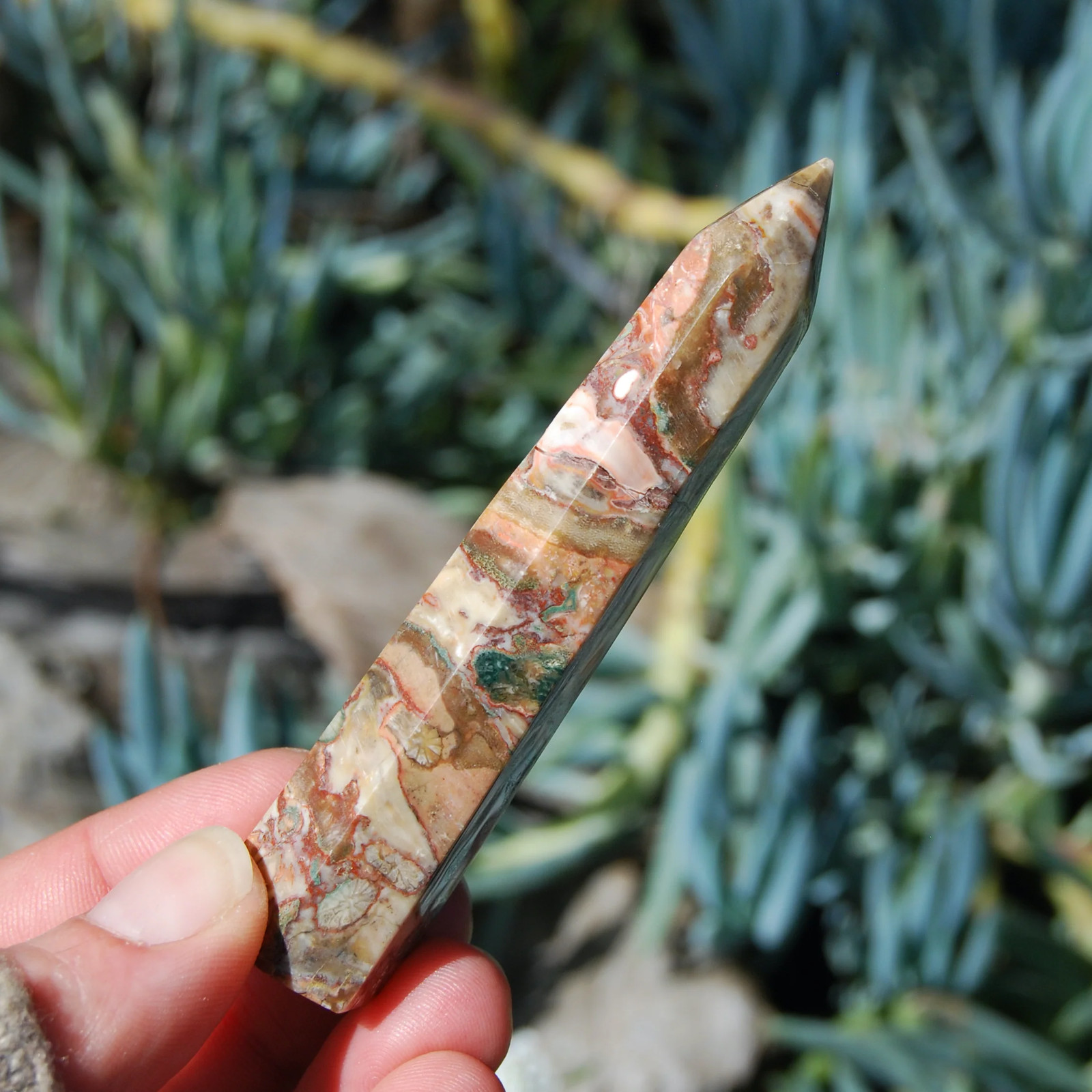 3.75in Pink Leopard Skin Jasper Crystal Tower #4