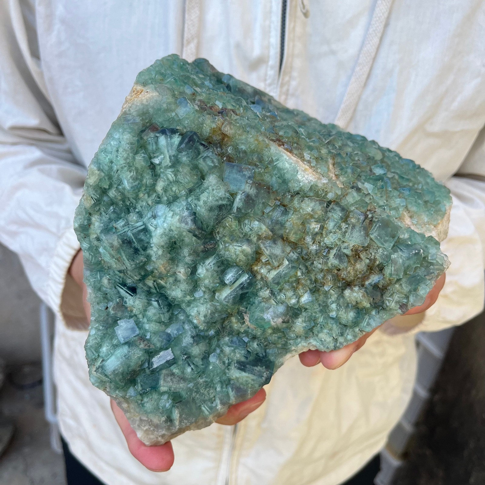 7.5LB NATURAL Green Cube FLUORITE Quartz Crystal Cluster Mineral Specimen