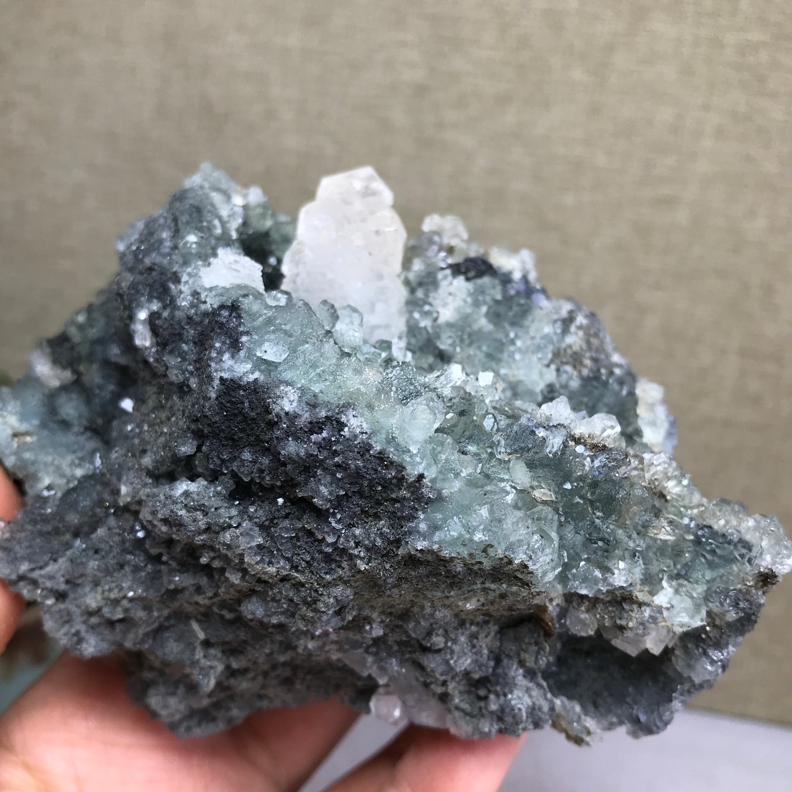 476g NATURAL Green Cubic FLUORITE paragenesis Crystal Cluster Specimen A4780