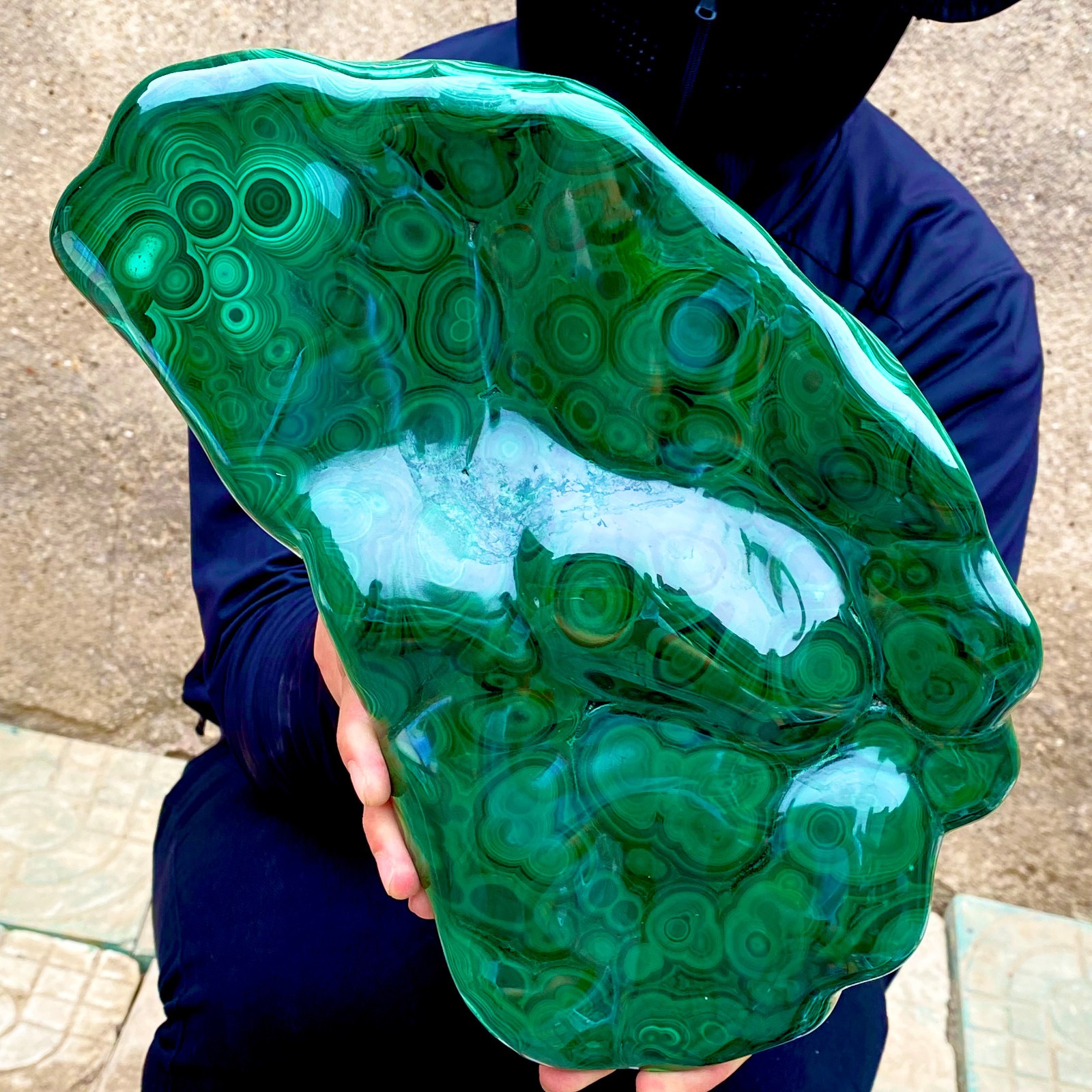 15.7LB Natural glossy Malachite transparent cluster rough mineral sample