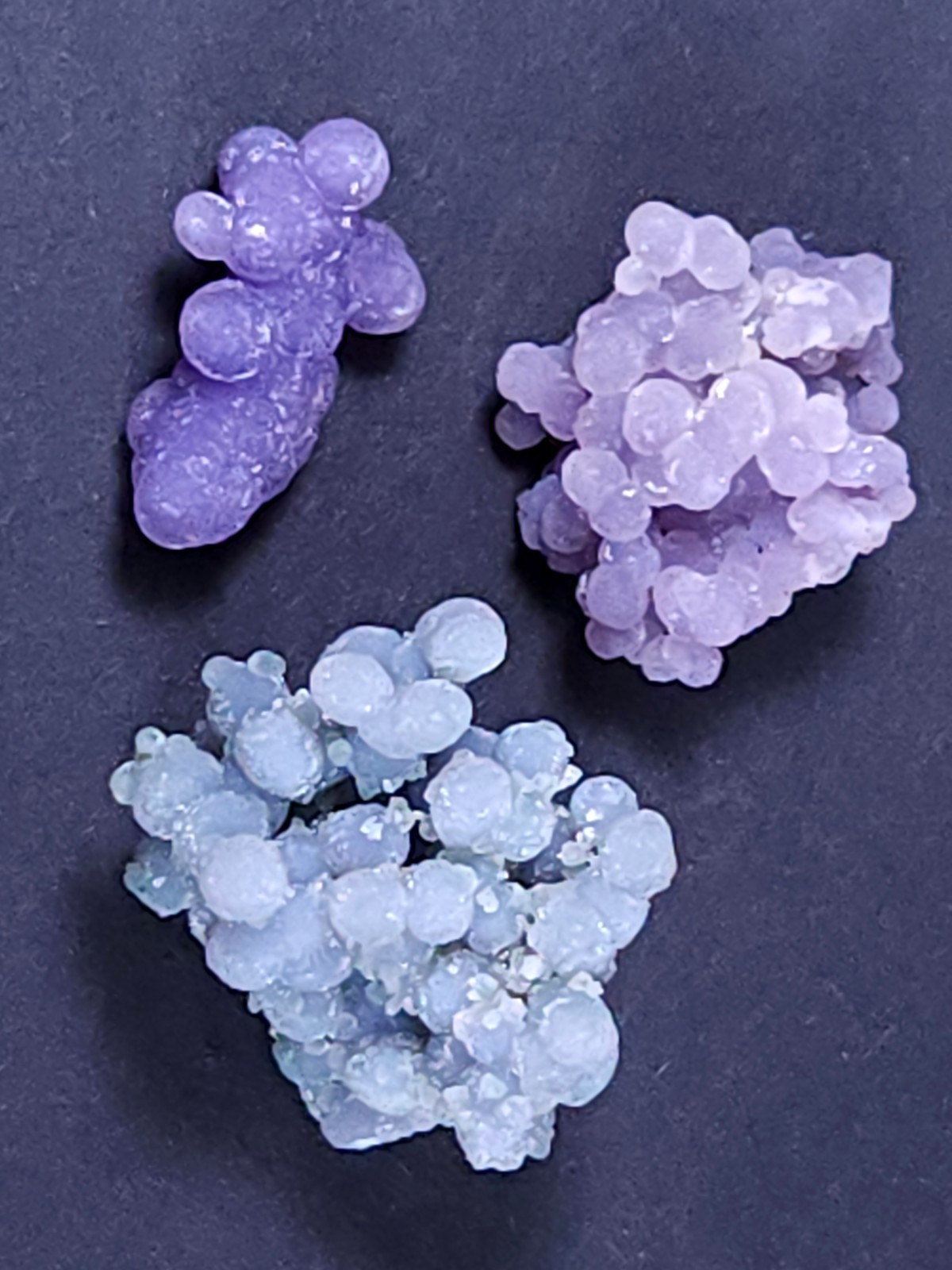 3x A++ Sparkly Purple GRAPE CHALCEDONY Crystals Amethyst Indonesia Agate Quartz