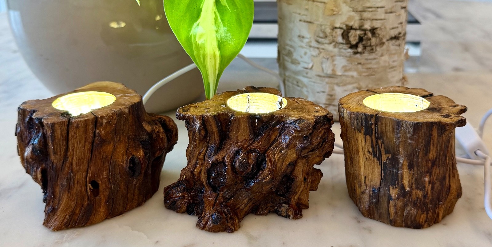 Wholesale Lot 8 Pcs USB powered Wooden LED Light Stand