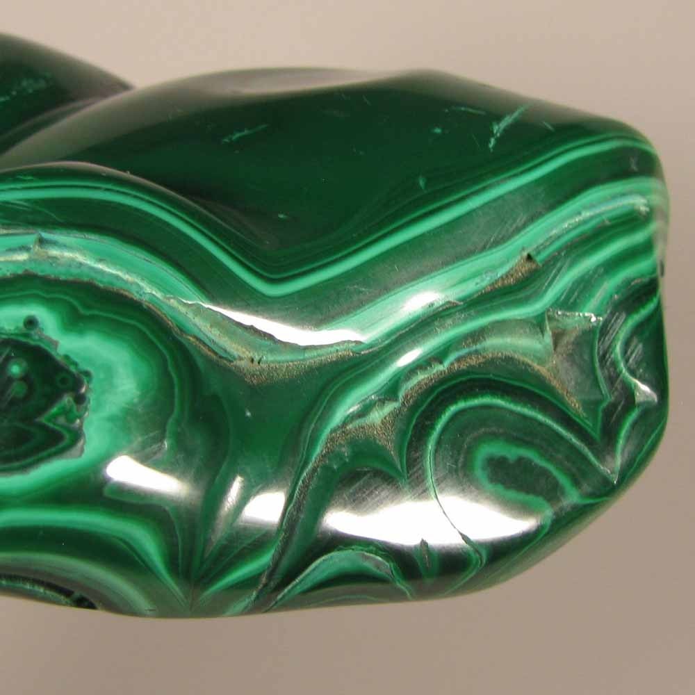 4.1″ Polished Botryoidal MALACHITE Gemstone – Congo, Africa – 1 lb.