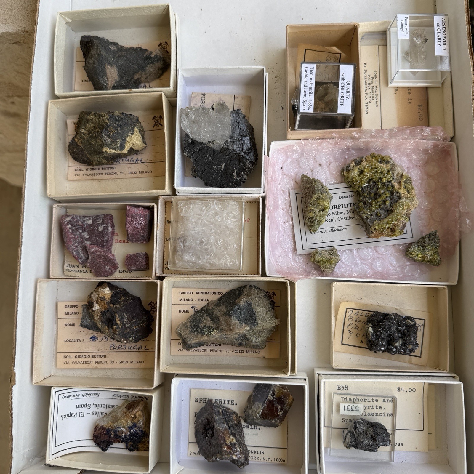 Lot of 14+ Spain & Portugal Minerals, Pyromorphite, Azurite, Lithiophilite+